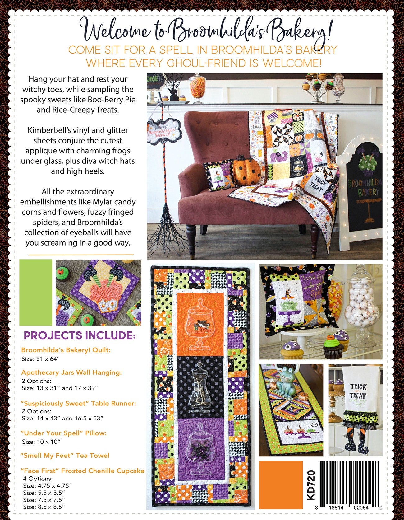 Broomhilda's Bakery (The Sewing Version) Quilt Pattern Book with CD by Kim Christopherson for Kimberbell