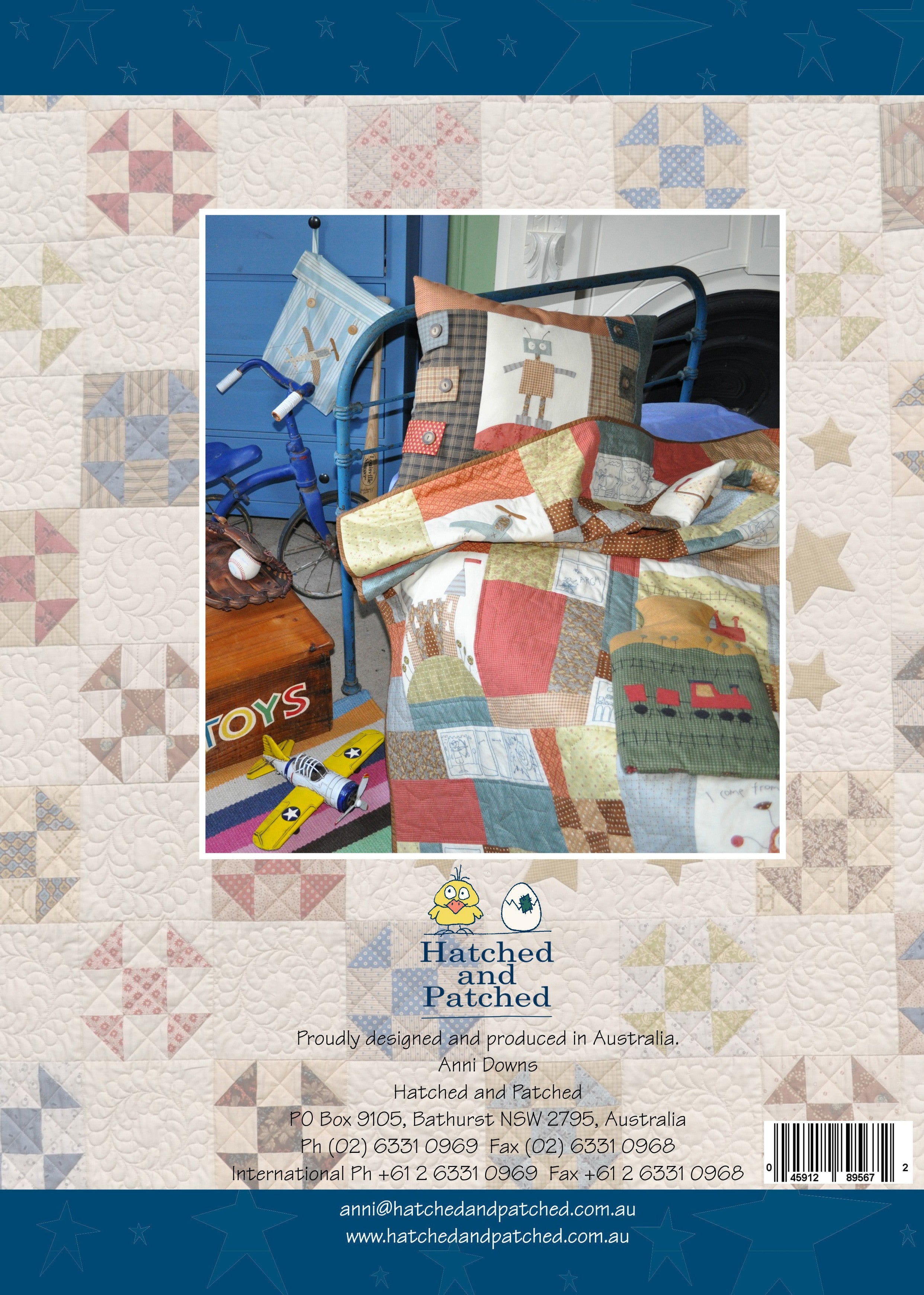 A Boys Story Quilt Pattern Book by Anni Downs of Hatched and Patched