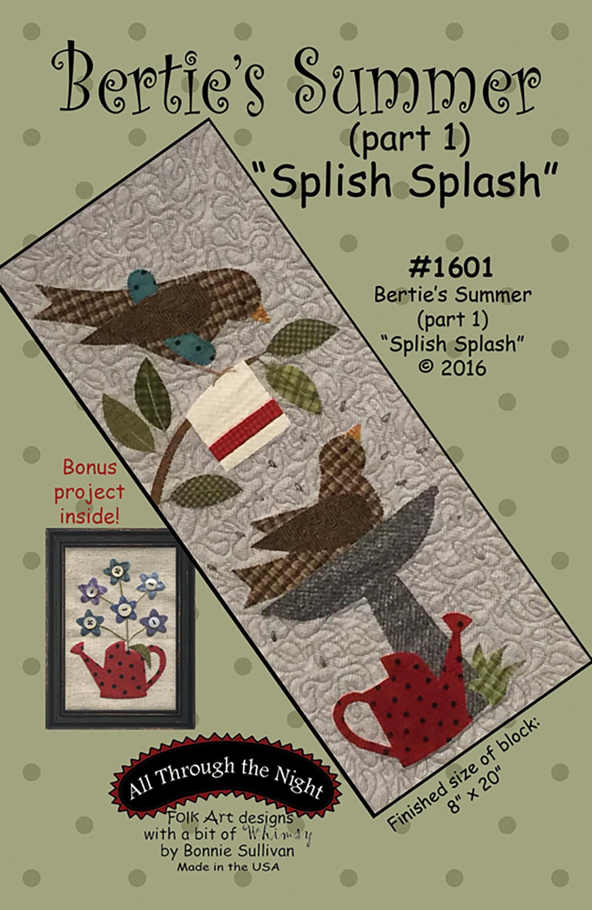 Bertie's Summer Quilt Pattern Part 1 Splish Splash by Bonnie Sullivan for All Through The Night
