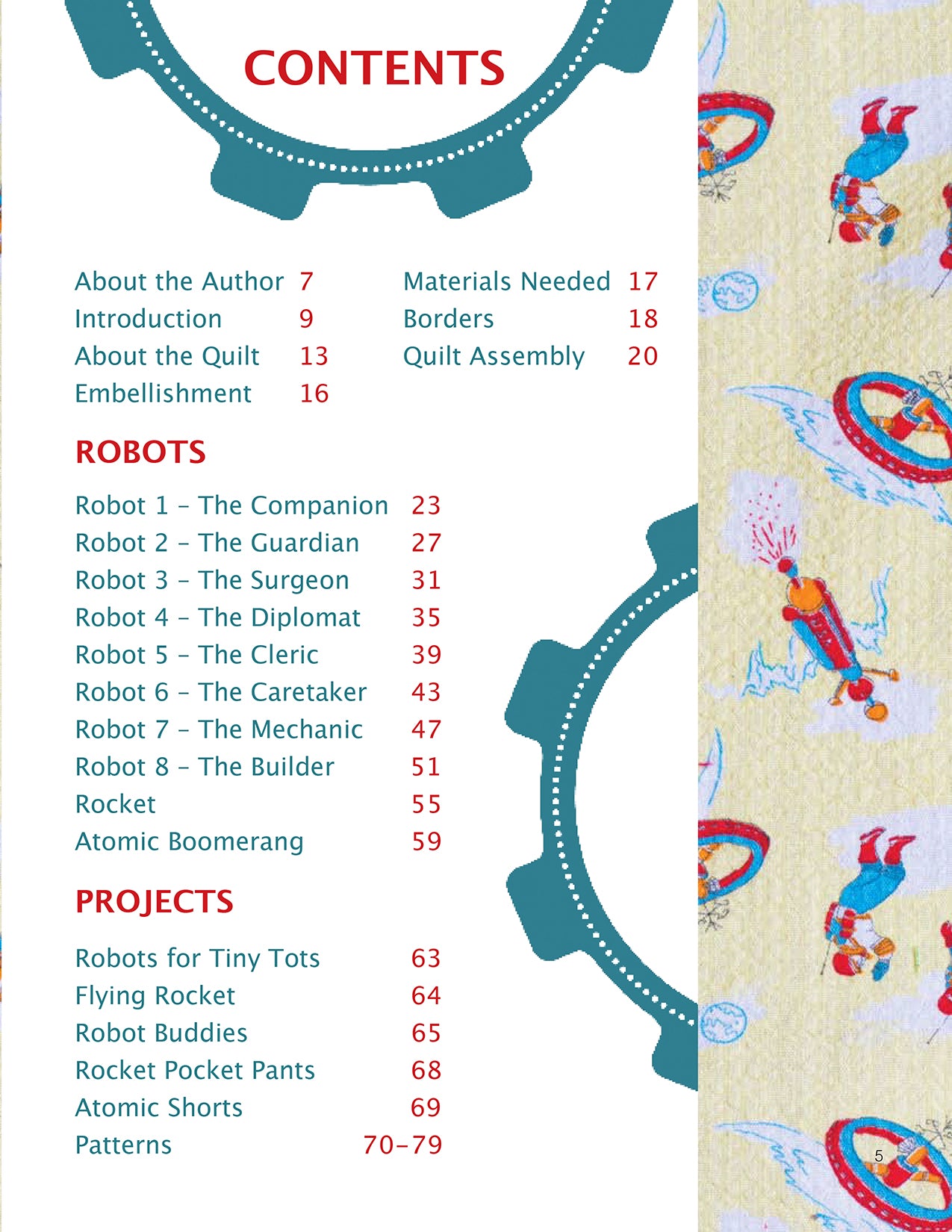 Robots In Space Quilt Pattern Book by Linda Frost for Kansas City Star Quilts