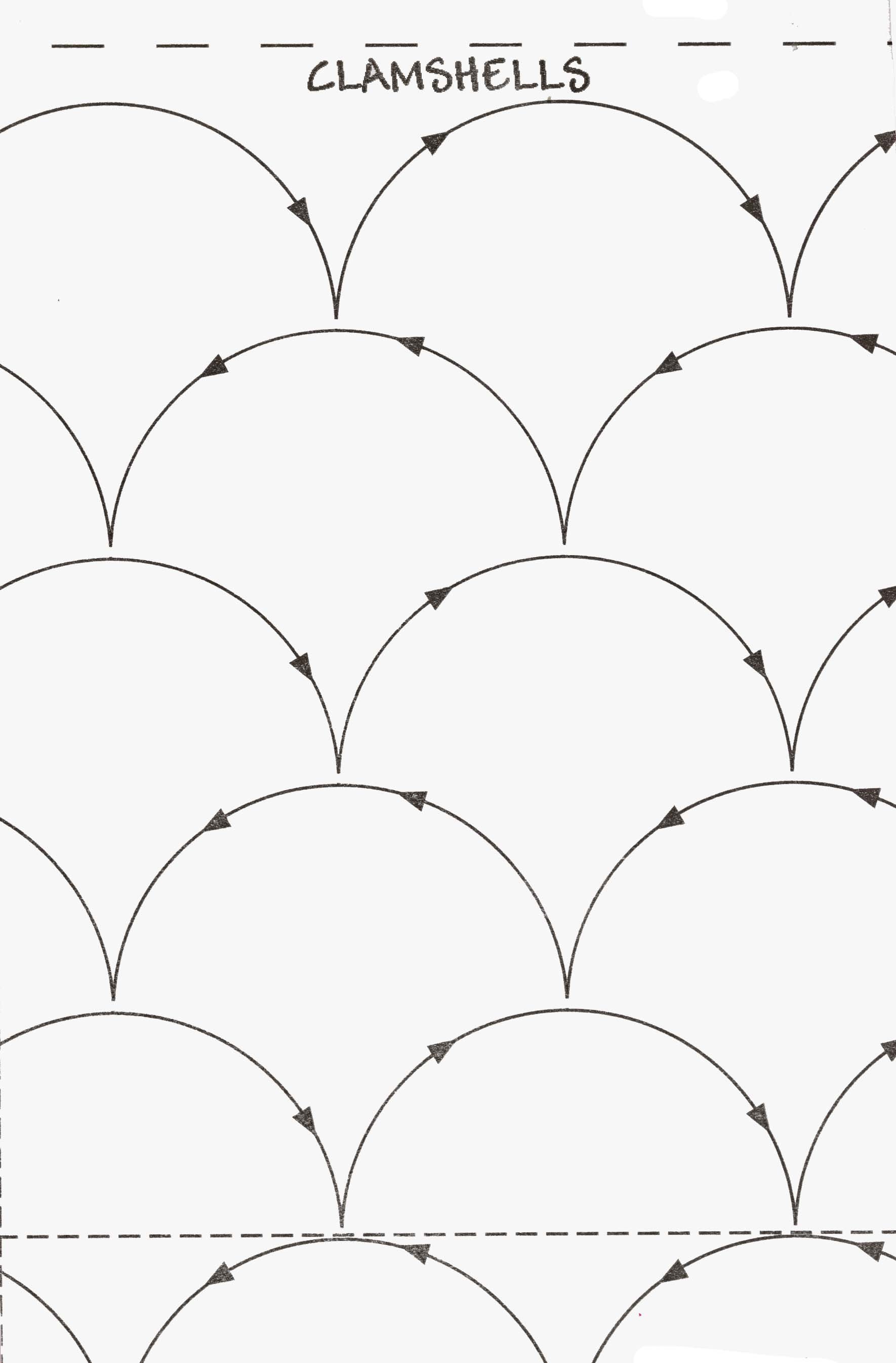 Quilt Pattern On A Roll Stipples Made Easy Small Clamshells 304 9 1/2 Inches x 26 Feet