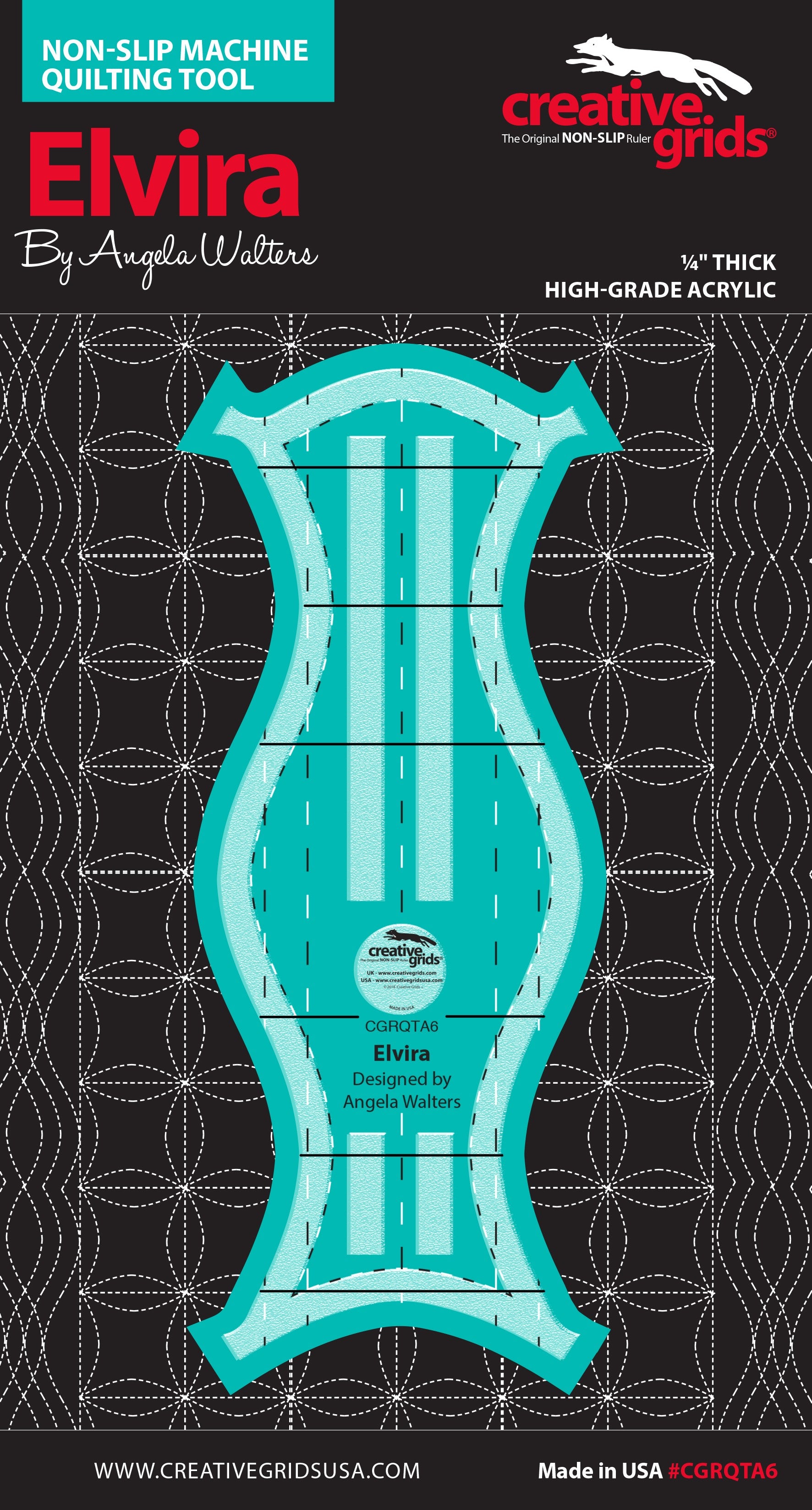 Creative Grids Machine Quilting Tool - ELVIRA in packaging front-view
