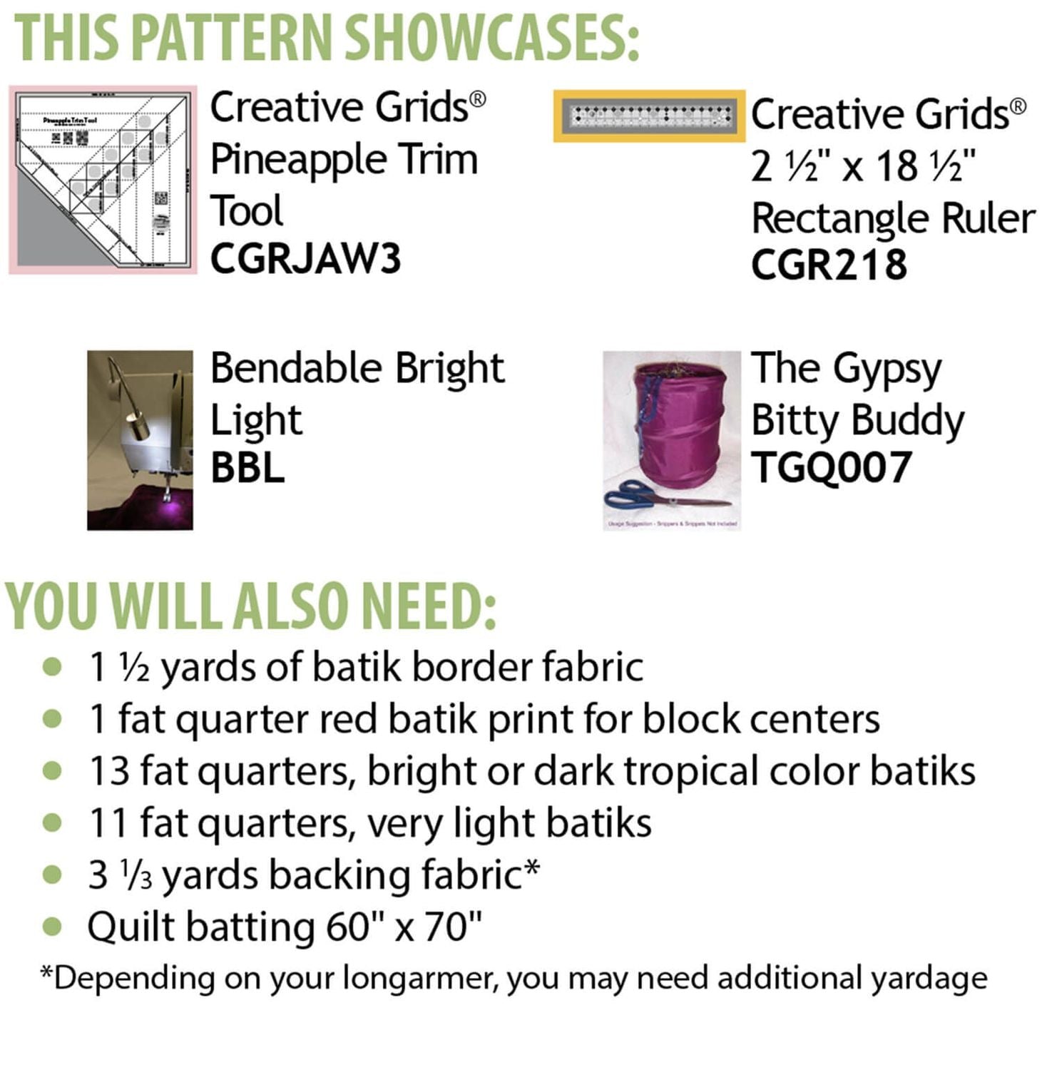 Tropical Fruit Quilt Pattern by Jean Ann Wright for Cut Loose Press