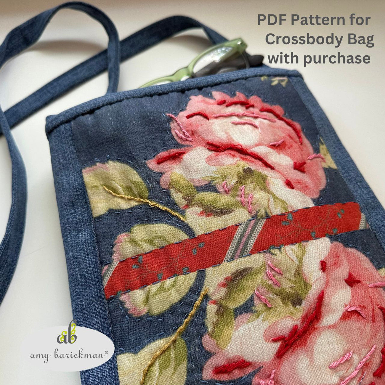 Roses & Daises Patchwork Fabric Panel by Amy Barickman for Treasured Threadz