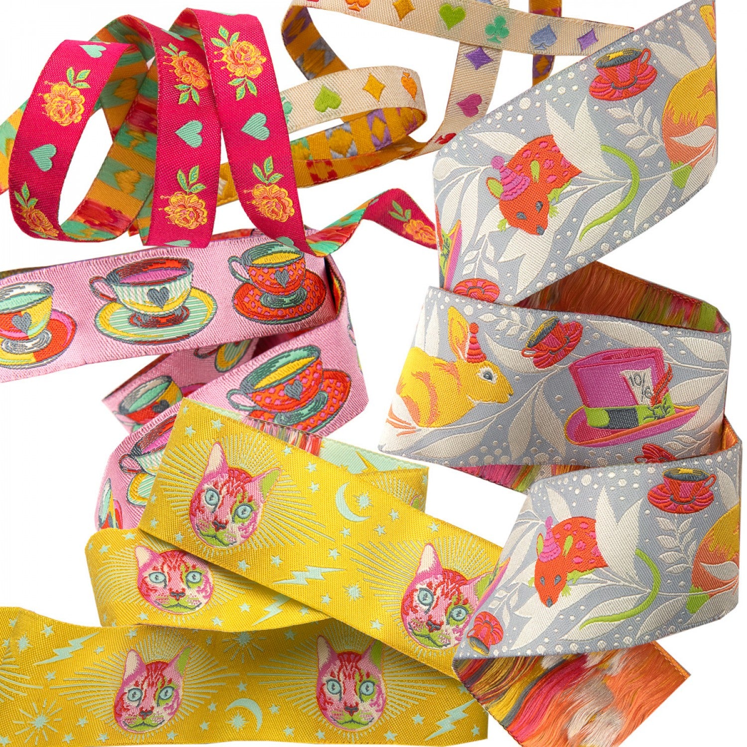 Curiouser Wonder Designer Ribbon Pack by Tula Pink for Renaissance Ribbons