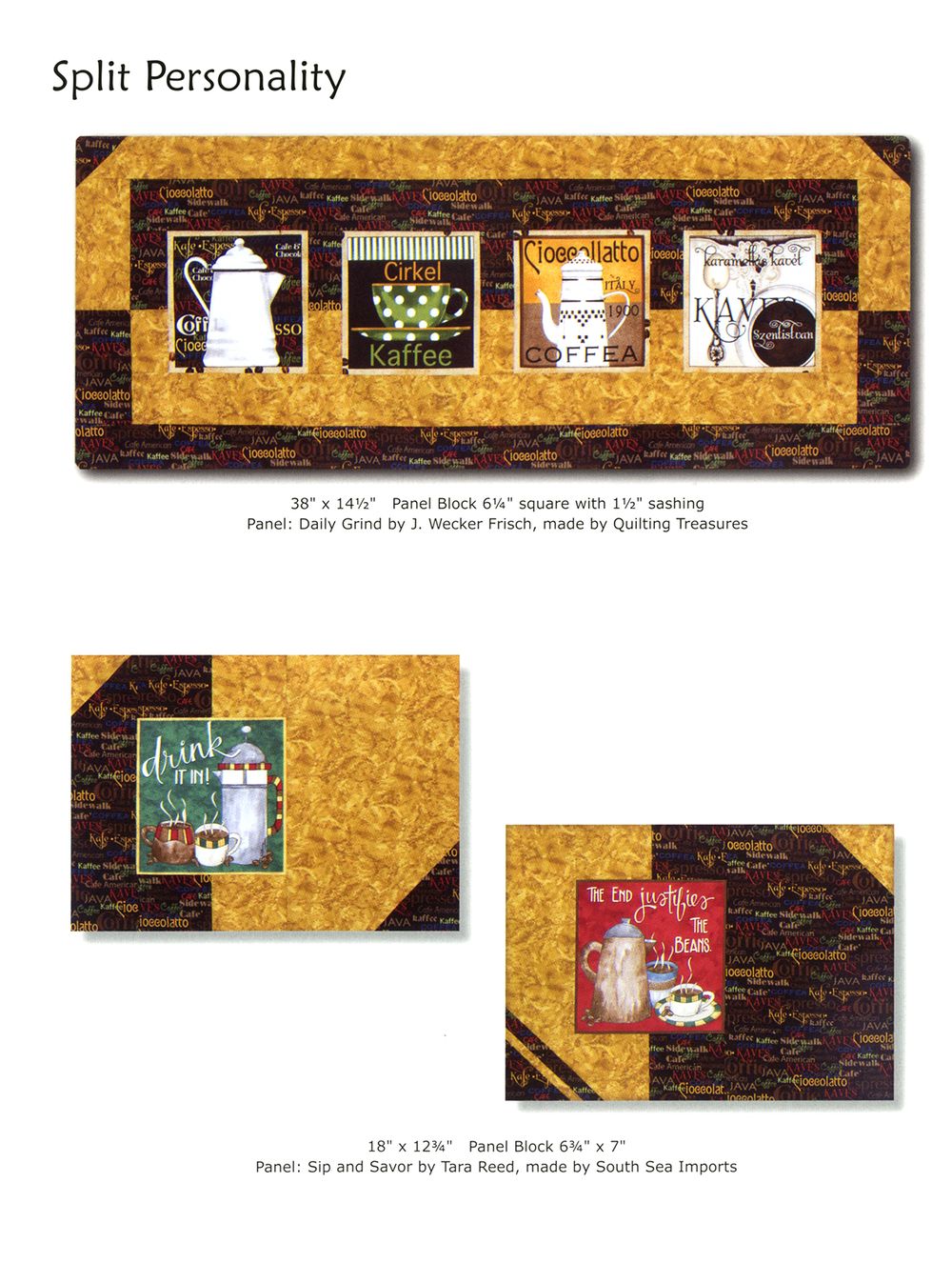 Panel Play Quilt Pattern Book by Barbara Becker of Cozy Quilt Designs