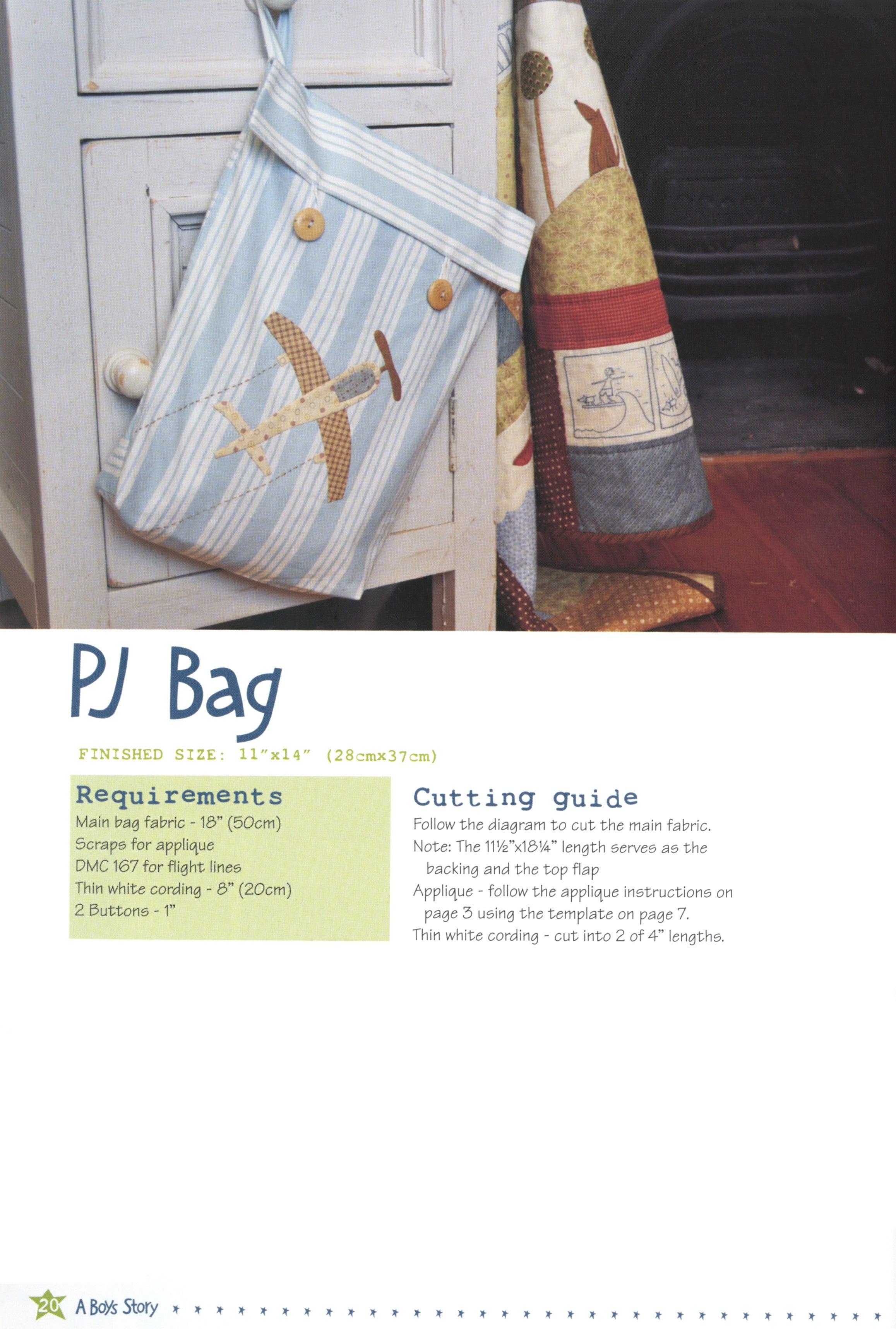 A Boys Story Quilt Pattern Book by Anni Downs of Hatched and Patched