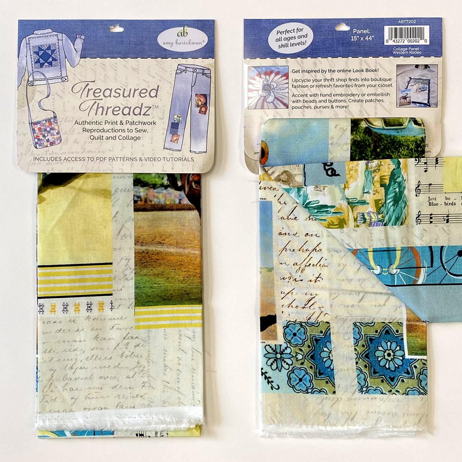 Western Rodeo Collage Panel by Amy Barickman for Treasured Threadz