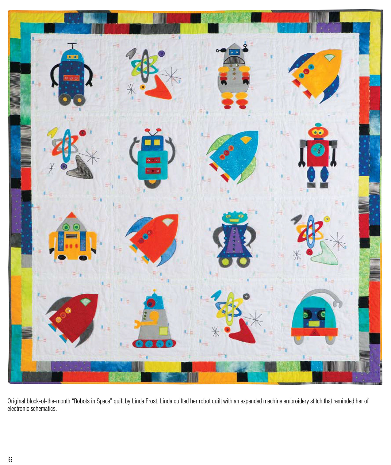 Robots In Space Quilt Pattern Book by Linda Frost for Kansas City Star Quilts