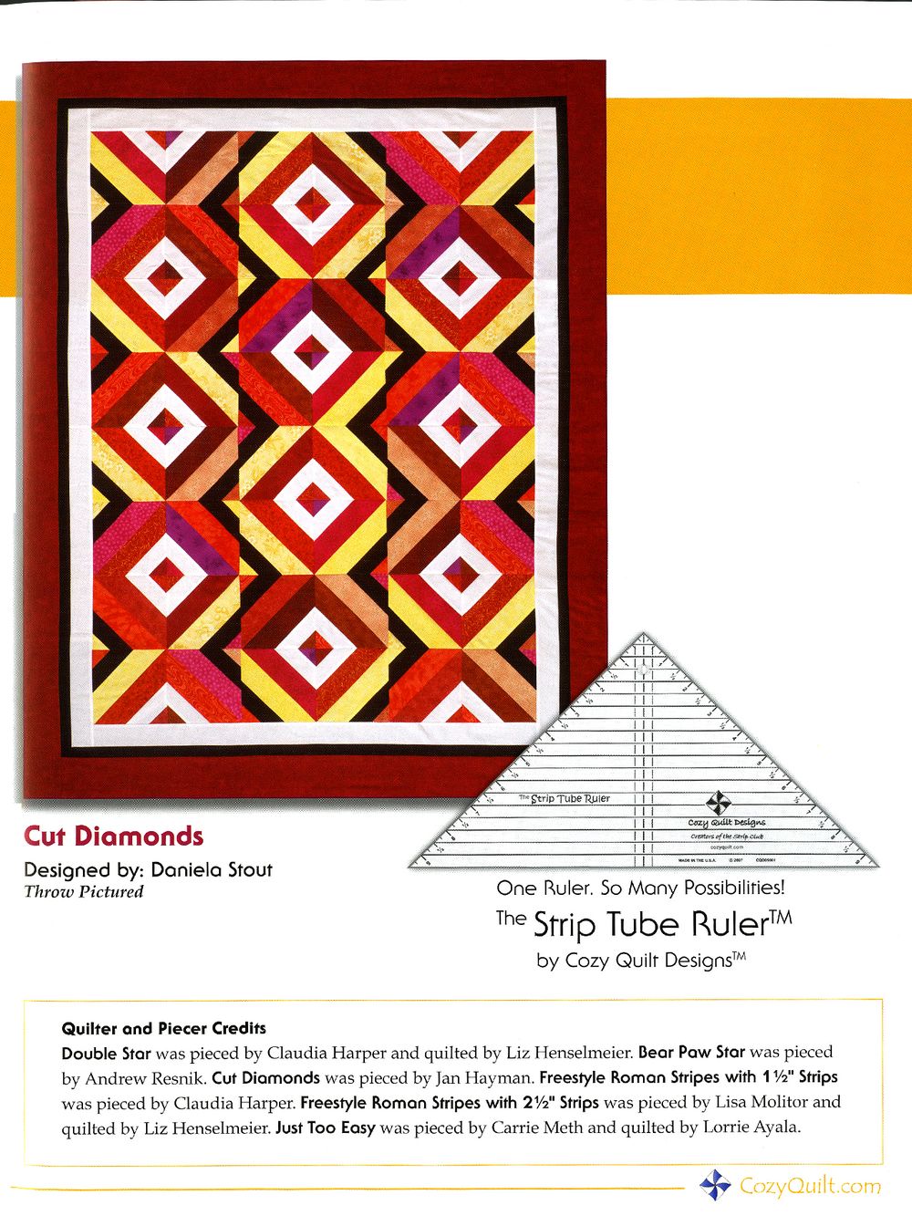 Strip Tubing Quilt Pattern Book by Daniela Stout of Cozy Quilt Designs - Dings & Dents