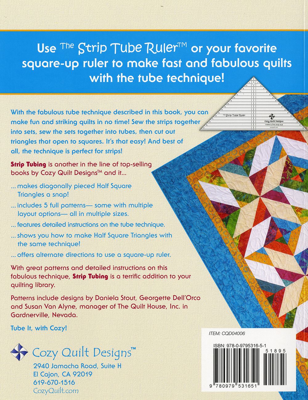 Strip Tubing Quilt Pattern Book by Daniela Stout of Cozy Quilt Designs - Dings & Dents
