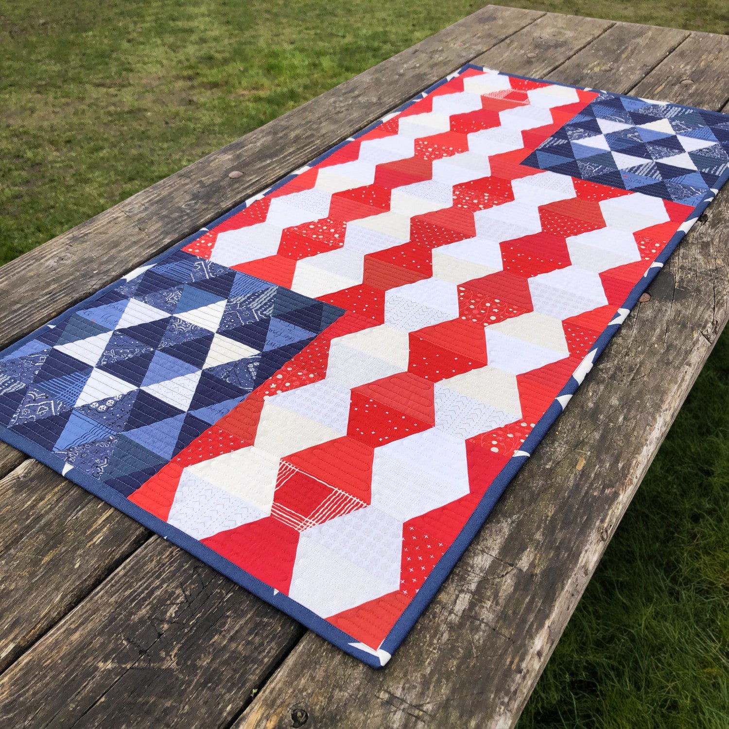 O Say Can You See Table Runner Quilt Pattern by Krista Moser for Cut Loose Press