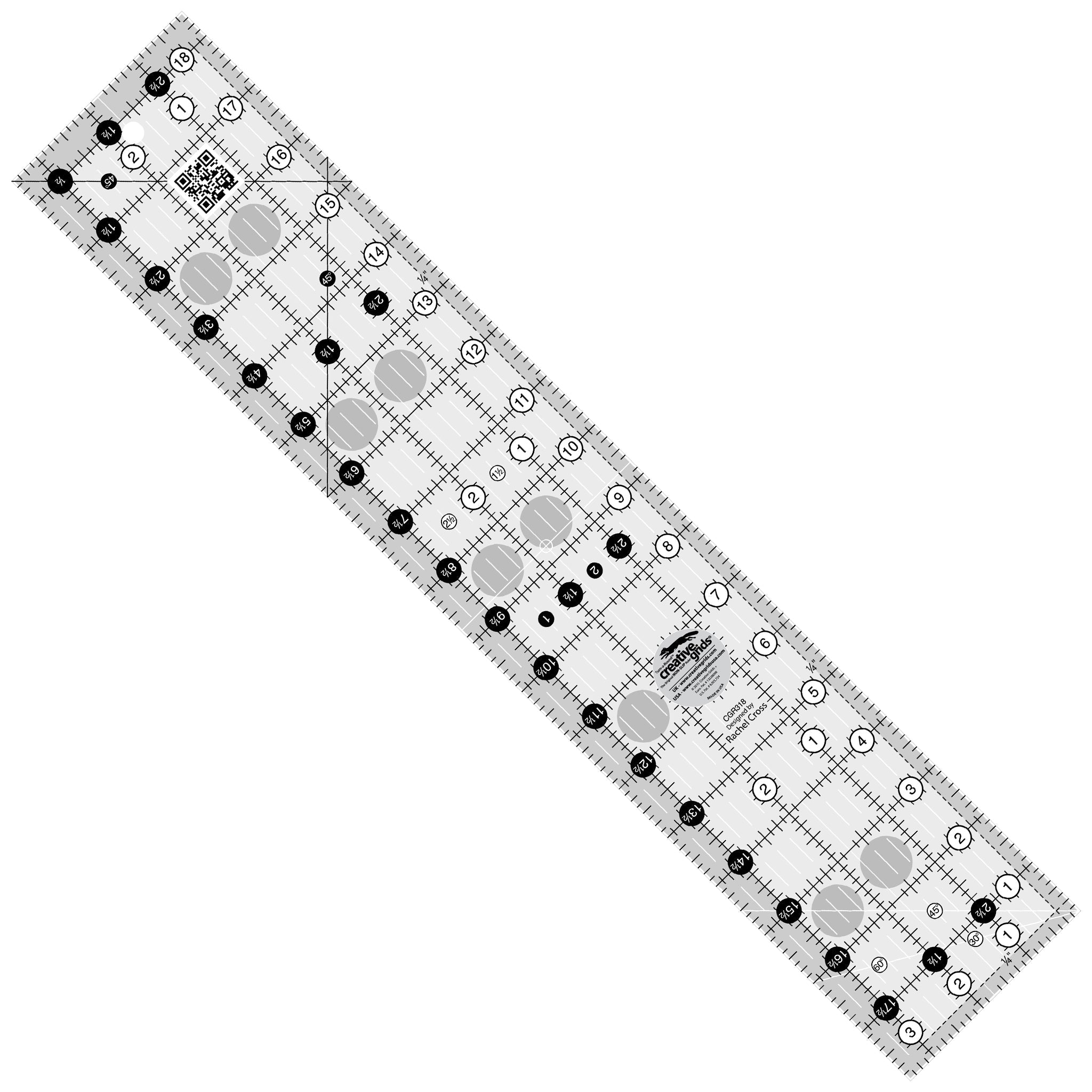 Creative Grids 3-1/2-Inch X 18-1/2-Inch Quilt Ruler (CGR318)