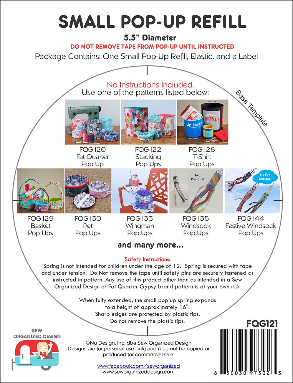 Small 5.5 Inch Pop Up Refill by Joanne Hillestad for Sew Organized Design