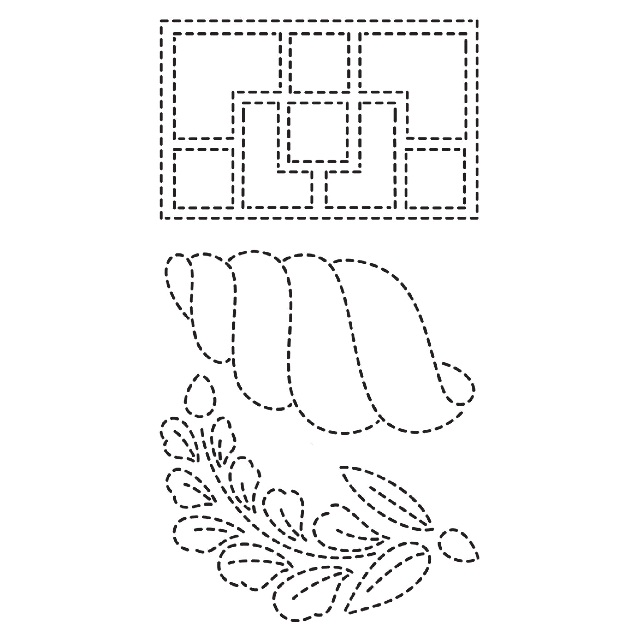 Sashiko Stencils 2 Crests Borders  Classic Motifs by Sylvia Pippen for C & T Publishing