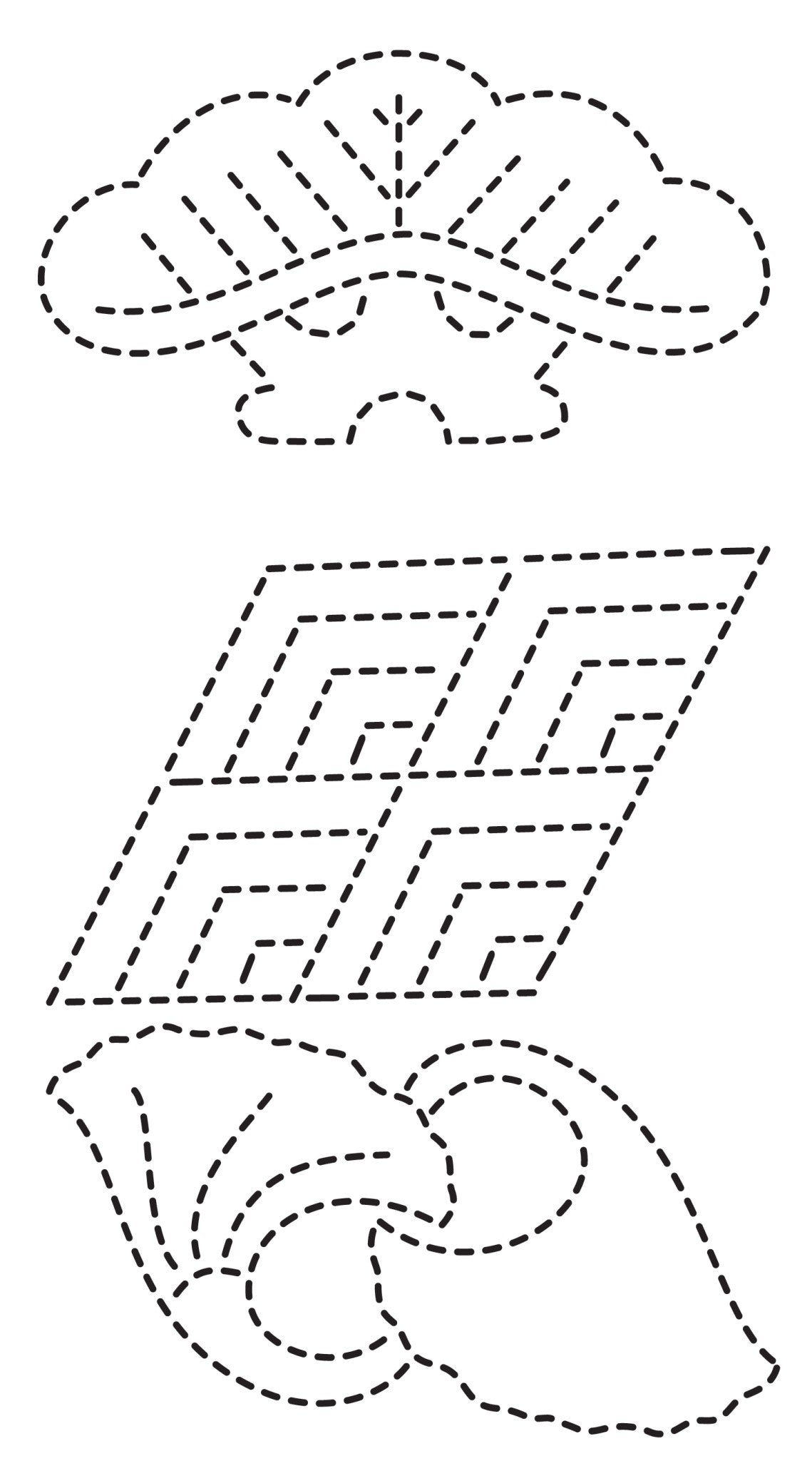 Sashiko Stencils 2 Crests Borders  Classic Motifs by Sylvia Pippen for C & T Publishing