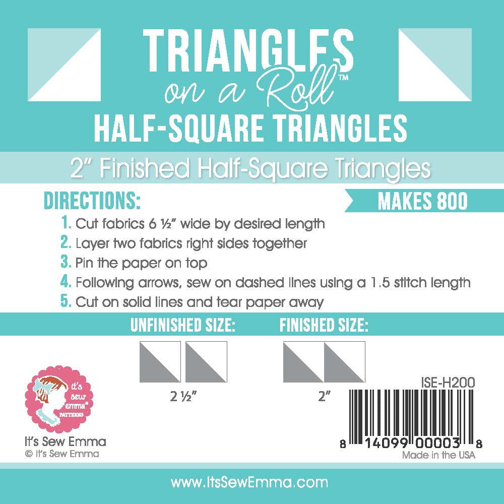 Triangles on a Roll 2in Half Square 50ft Roll from It's Sew Emma