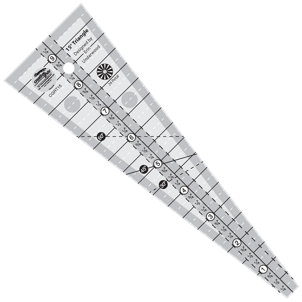 Creative Grids 45 Degree Half-Square Triangle Quilt Ruler (CGRT45)