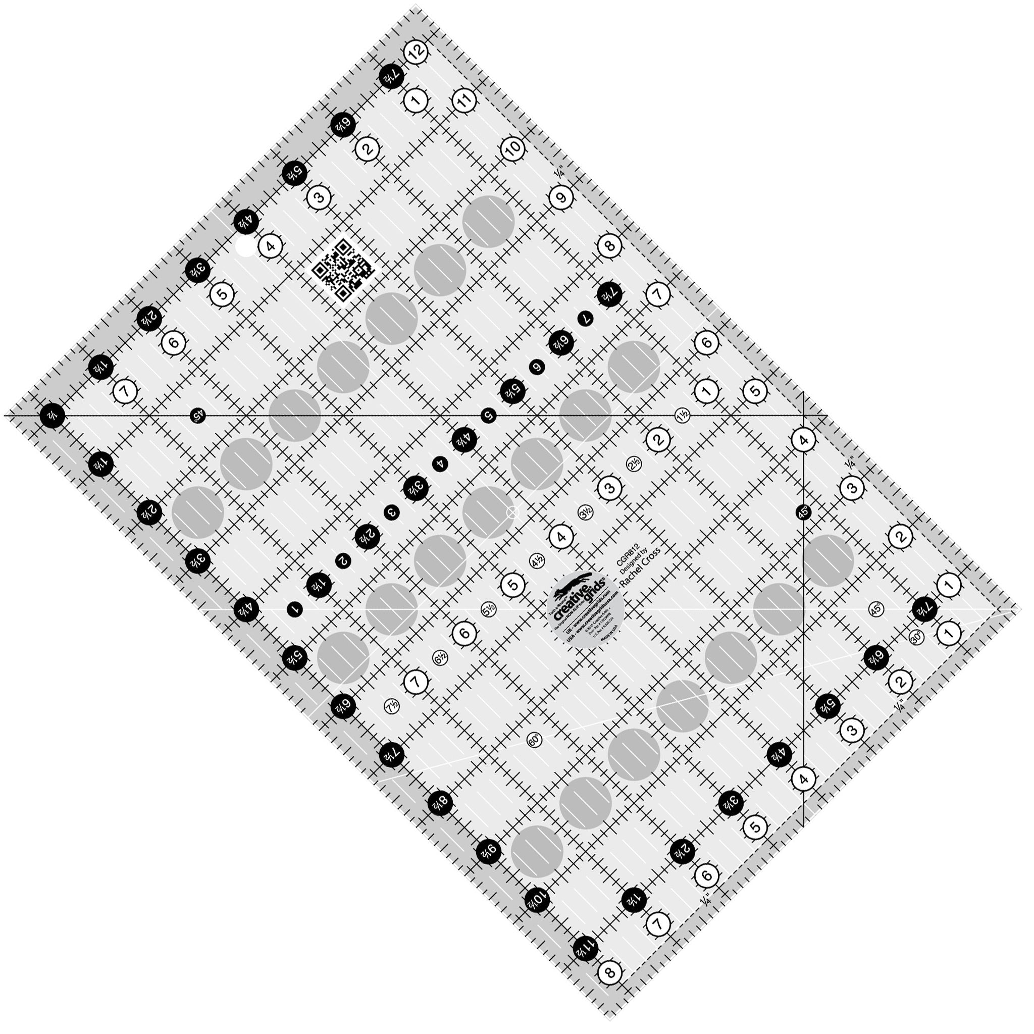 Creative Grids 8-1/2-Inch X 12-1/2-Inch Quilt Ruler (CGR812)