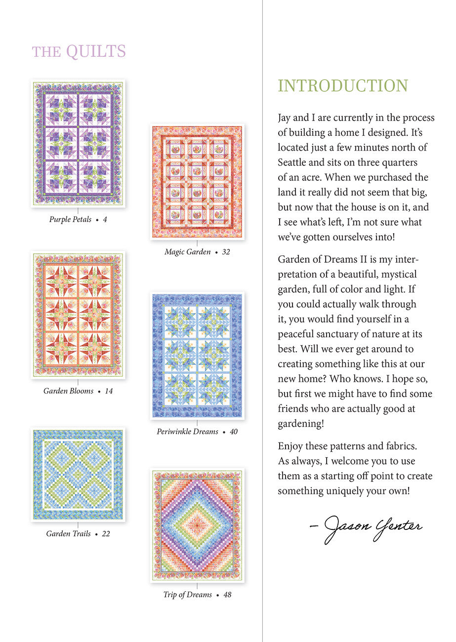 Garden of Dreams II Quilt Pattern Book by Jason Yenter for In The Beginning Fabrics