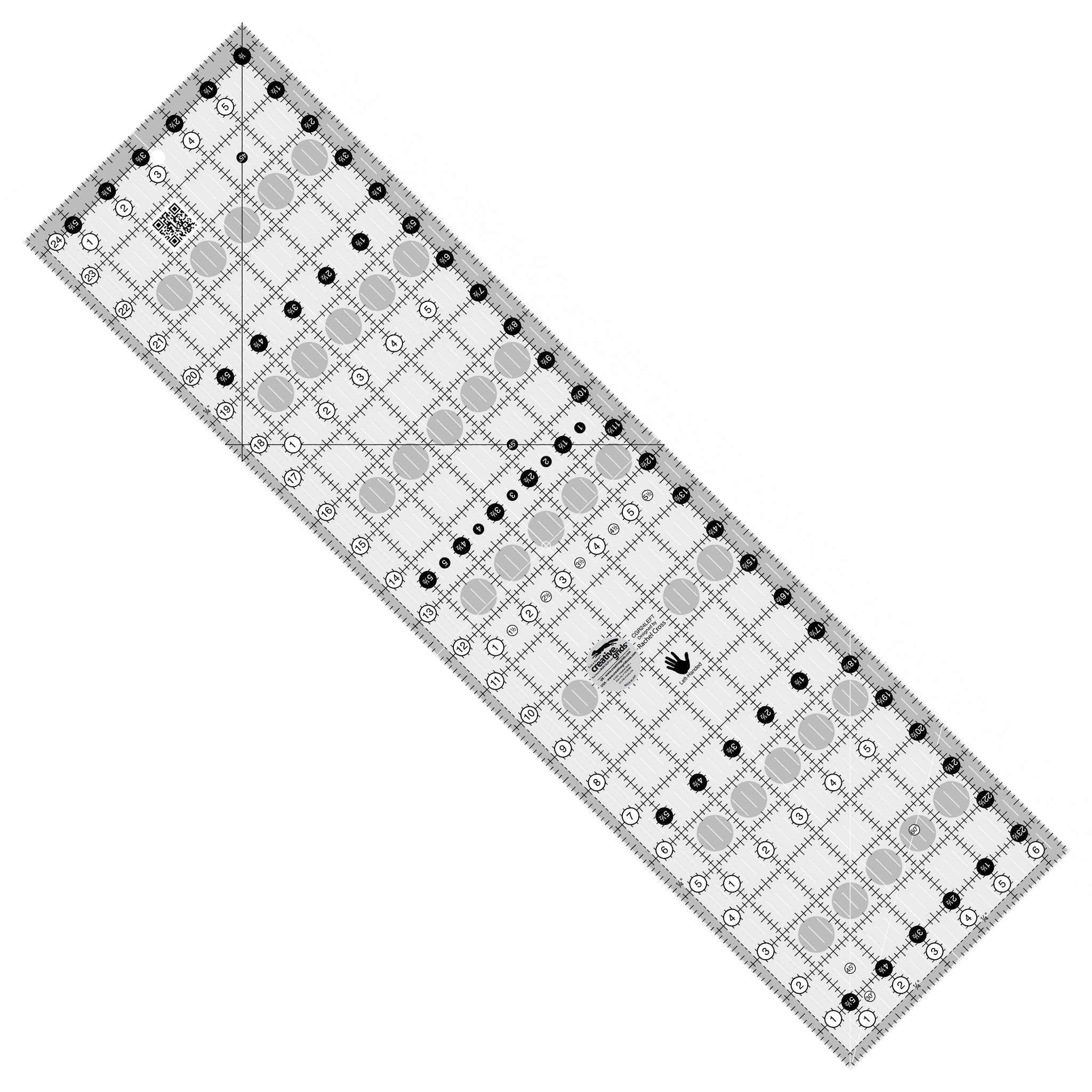 Creative Grids Left Handed Quilt Ruler 6-1/2in x 24-1/2in (CGR24LEFT)
