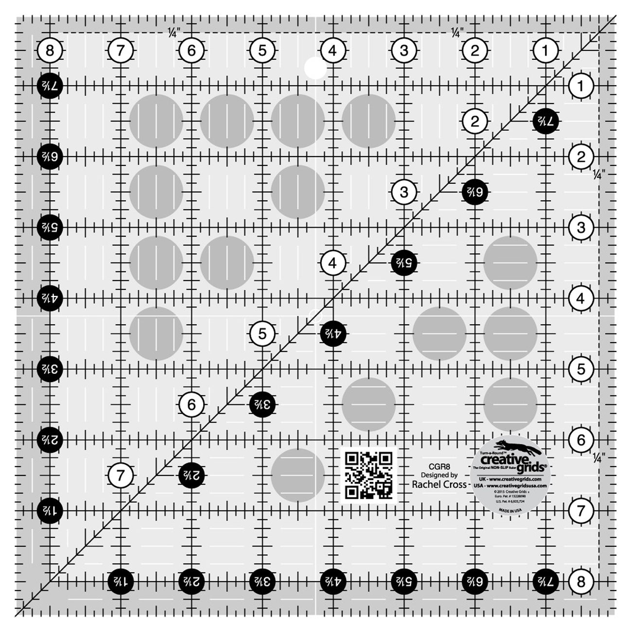 Creative Grids 8-1/2-Inch Square Quilt Ruler (CGR8)
