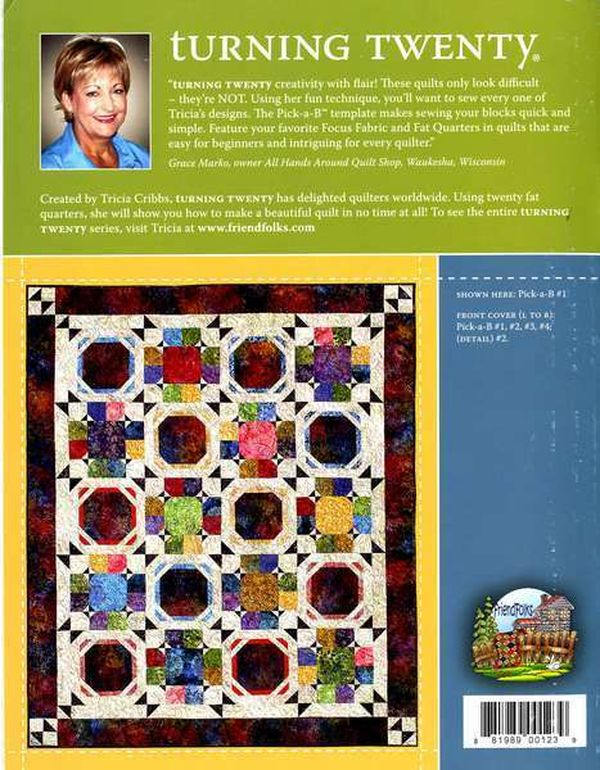 Turning Twenty Pick-a-B Quilt Pattern Book by Tricia Cribbs of Friendfolks - Dings & Dents