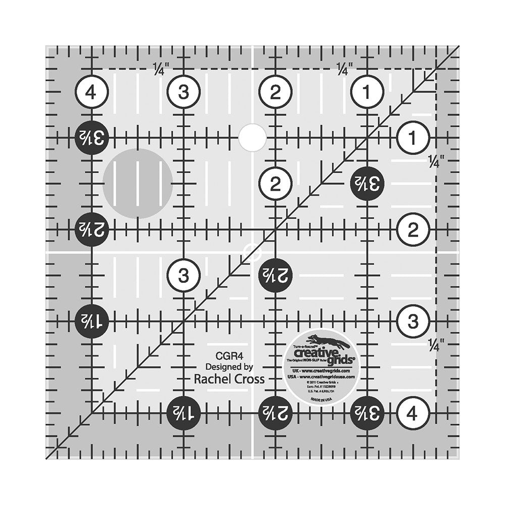 Creative Grids 4-1/2-Inch Square Quilt Ruler (CGR4)