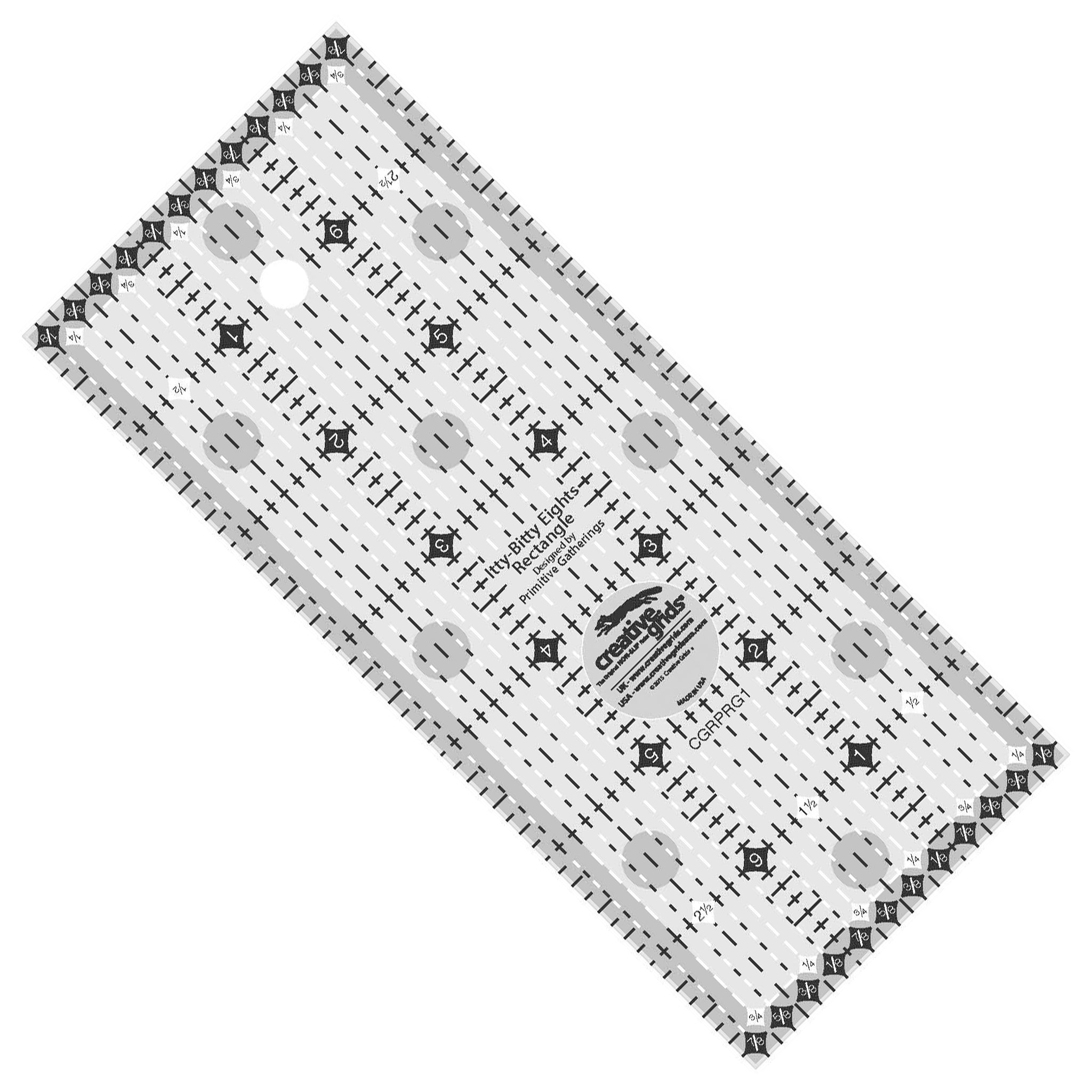 Creative Grids Itty-Bitty Eights Rectangle 3-Inch x 7-Inch Quilt Ruler (CGRPRG1)