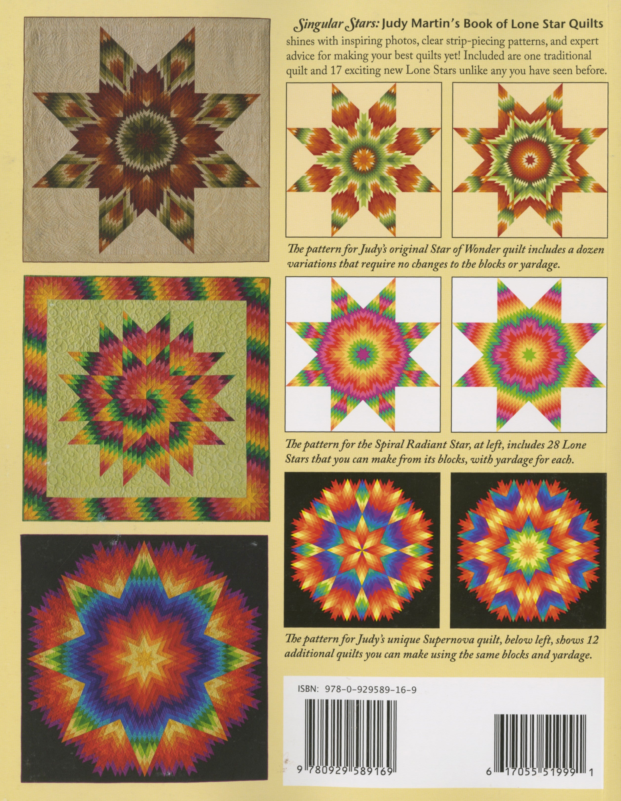 Singular Stars Lone Star Quilts Pattern Book by Judy Martin for Crosley-Griffith Publishing - Dings & Dents