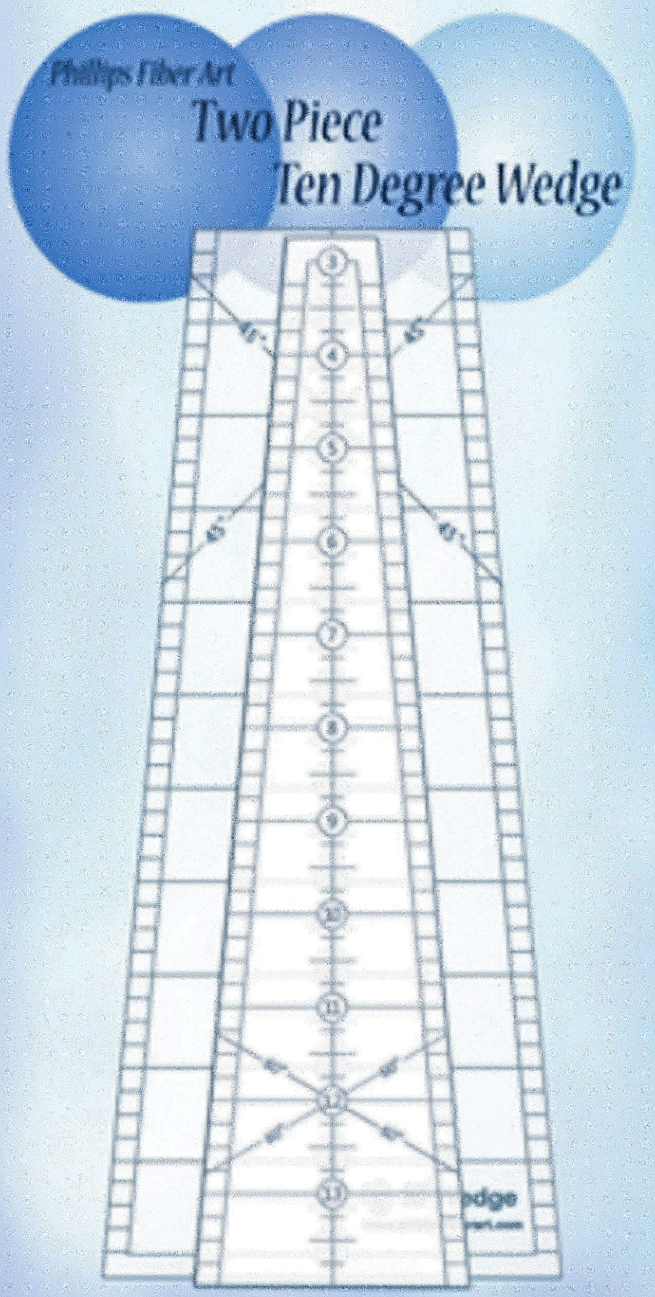 Two-Piece 10 Degree Circle Wedge Ruler by Cheryl Phillips of Phillips Fiber Art