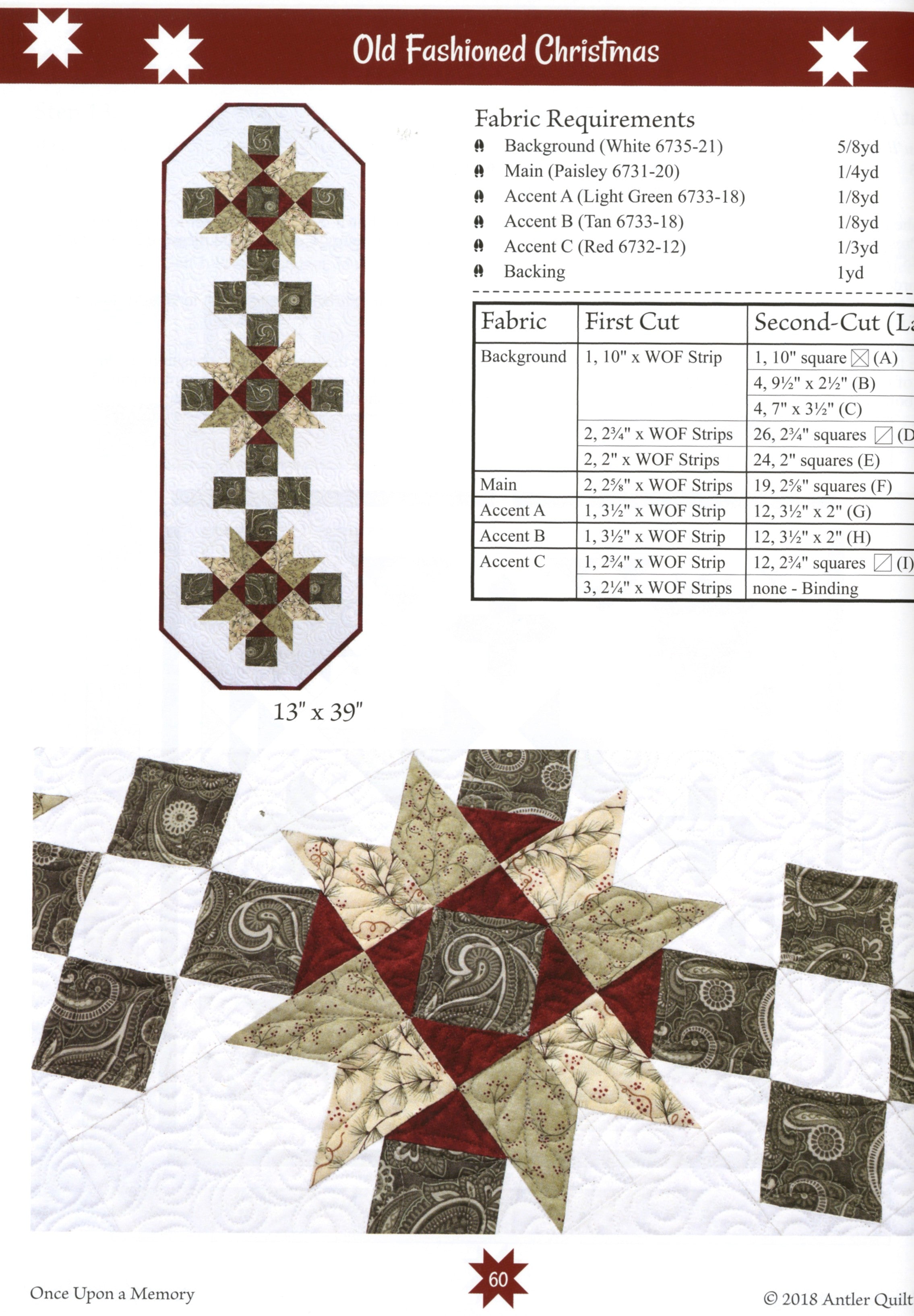 Once Upon a Memory Quilt Pattern Book by Doug Leko of Antler Quilt Designs - Dings & Dents