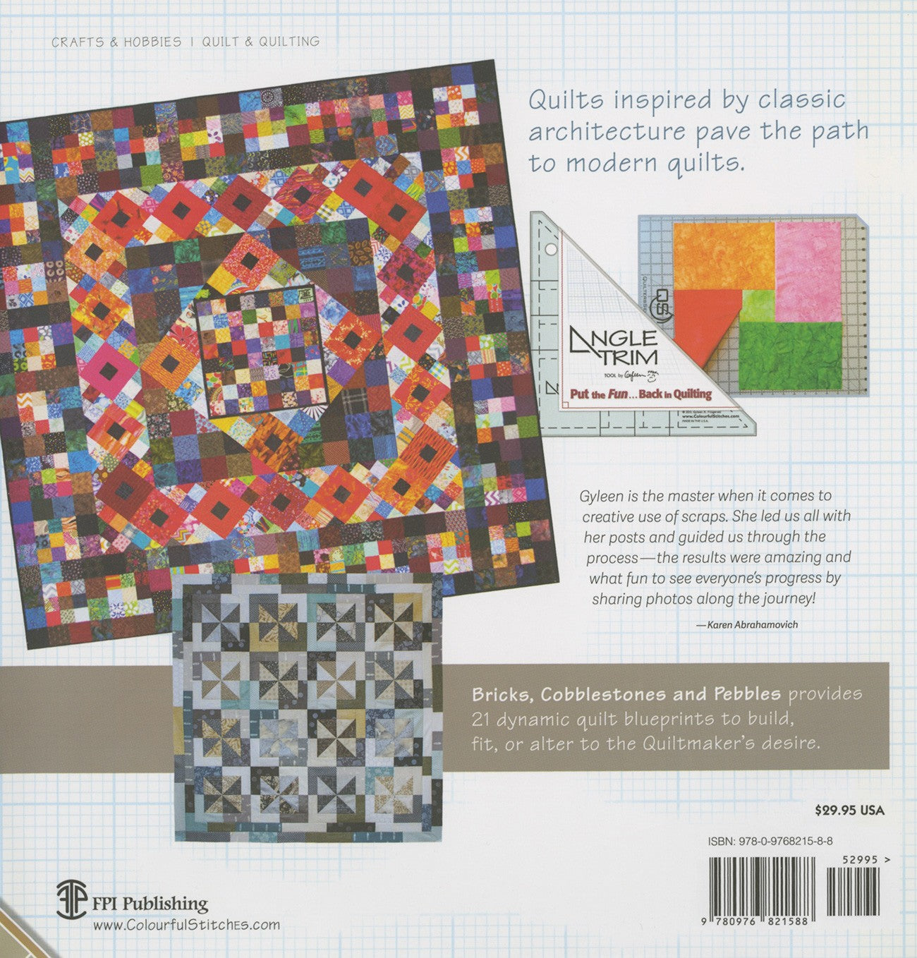 Bricks, Cobblestones and Pebbles Quilt Pattern Book by Gyleen X Fitzgerald of Colourful Stitches - Dings & Dents