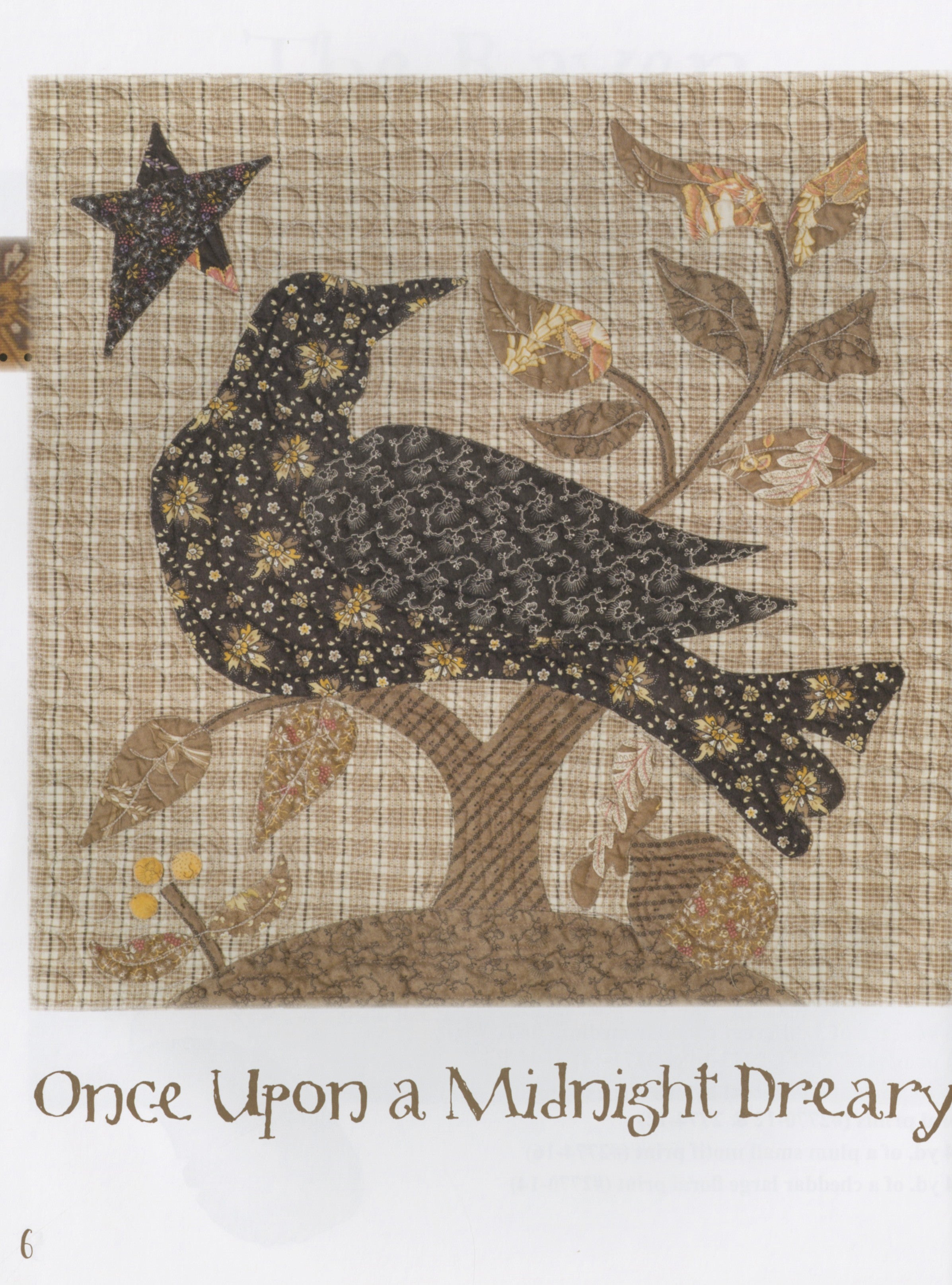 The Raven Applique Quilt Pattern by Barb Adams and Alma Allen of Blackbird Designs