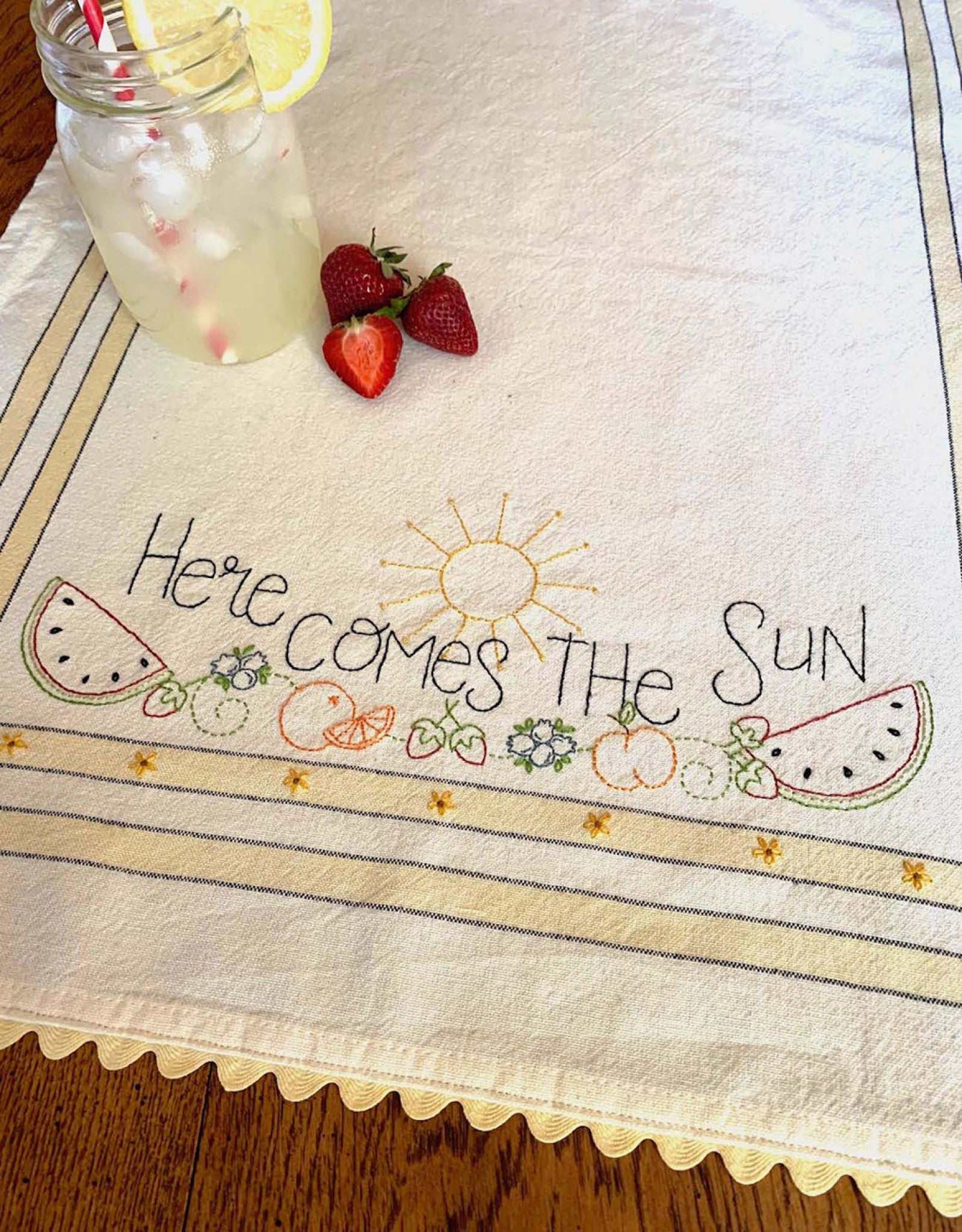 Here Comes The Sun Dishtowel Kit Sewing Pattern from Bareroots