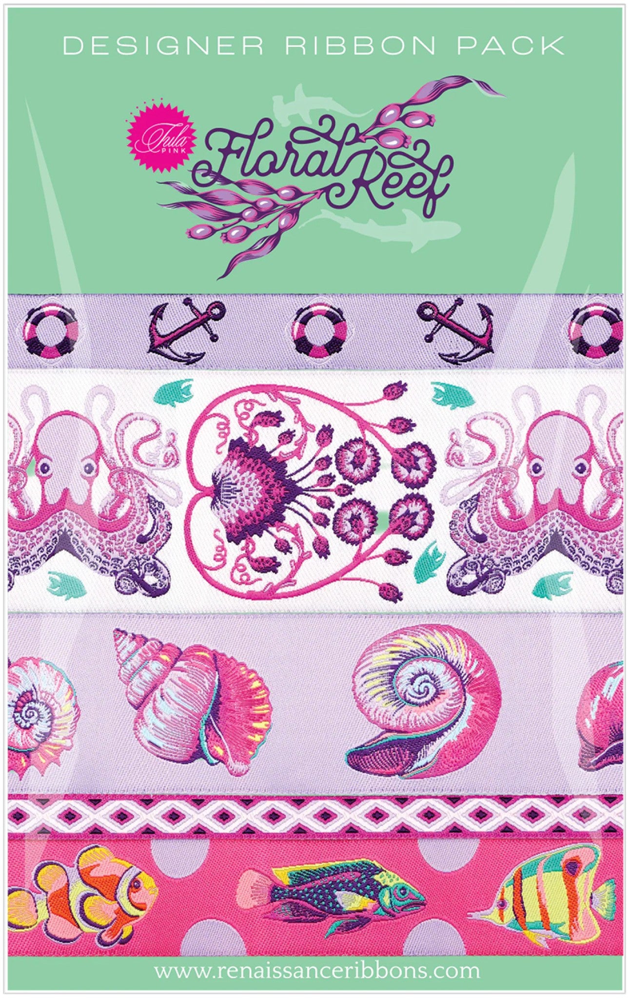 Floral Reef Ultraviolet Designer Pack from Renaissance Ribbons Inc