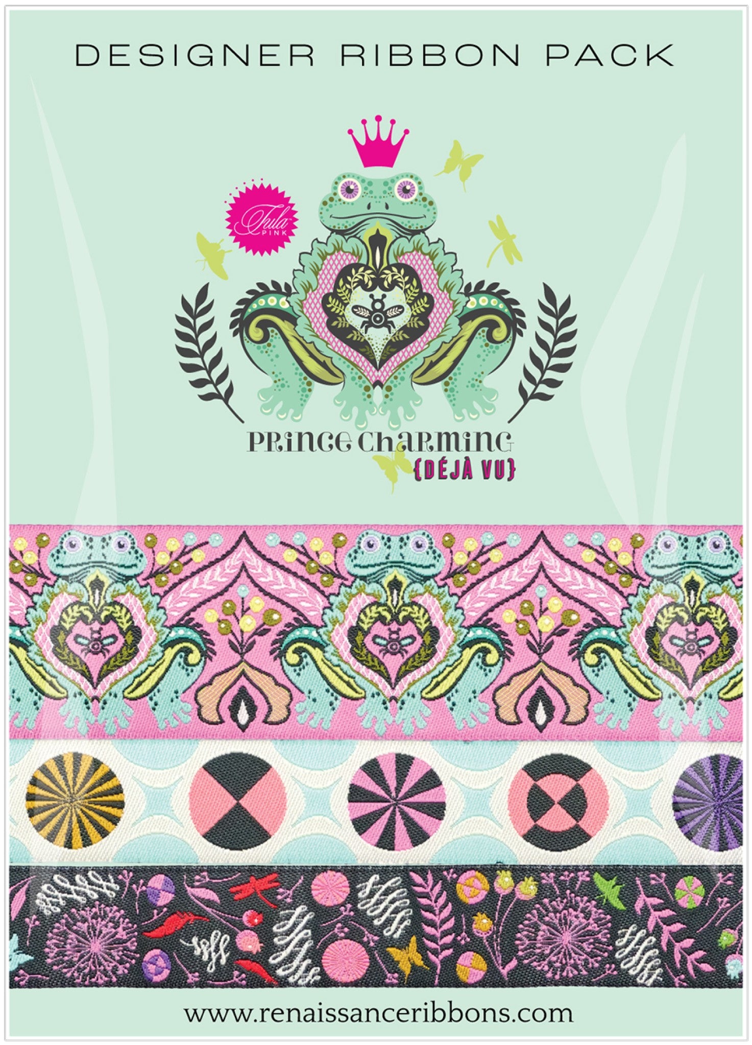 Prince Charming  Deja  Vu Designer Pack by Tula Pink for Renaissance Ribbons