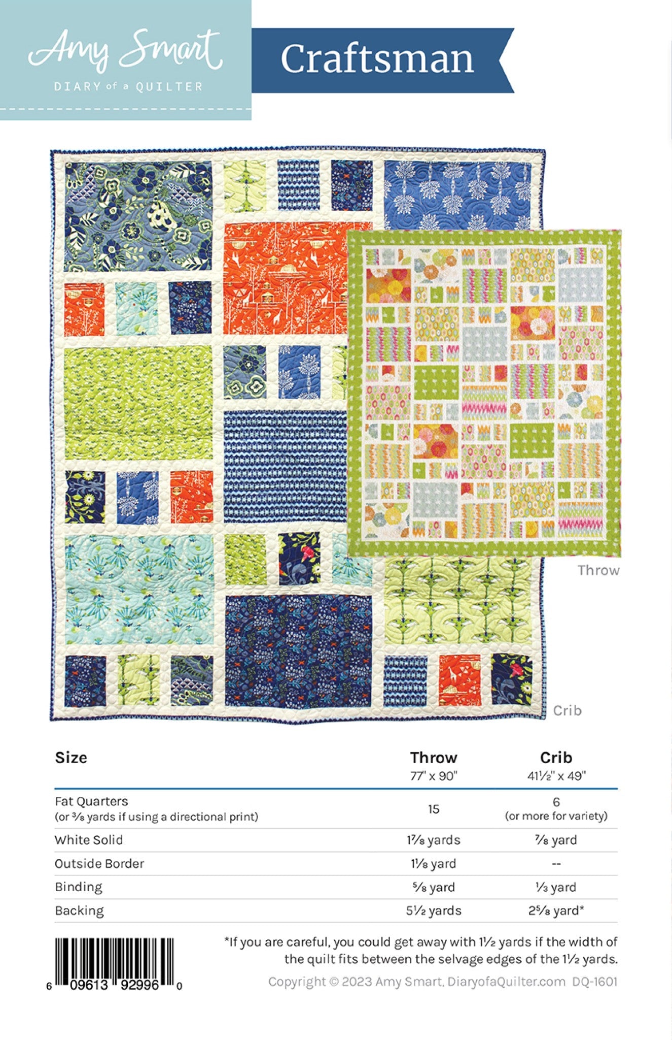 Craftsman Quilt Pattern by  Amy Smart from Amy Smart - Diary of a Quilter