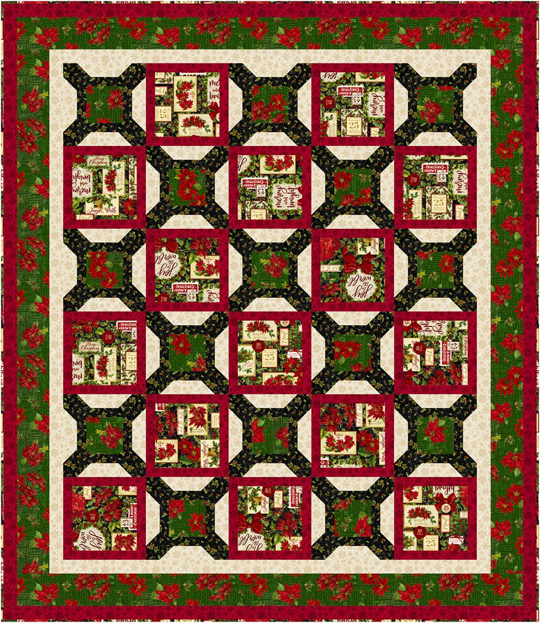 Holly Jolly 5-Yard Quilts by Fran Morgan for Fabric Cafe