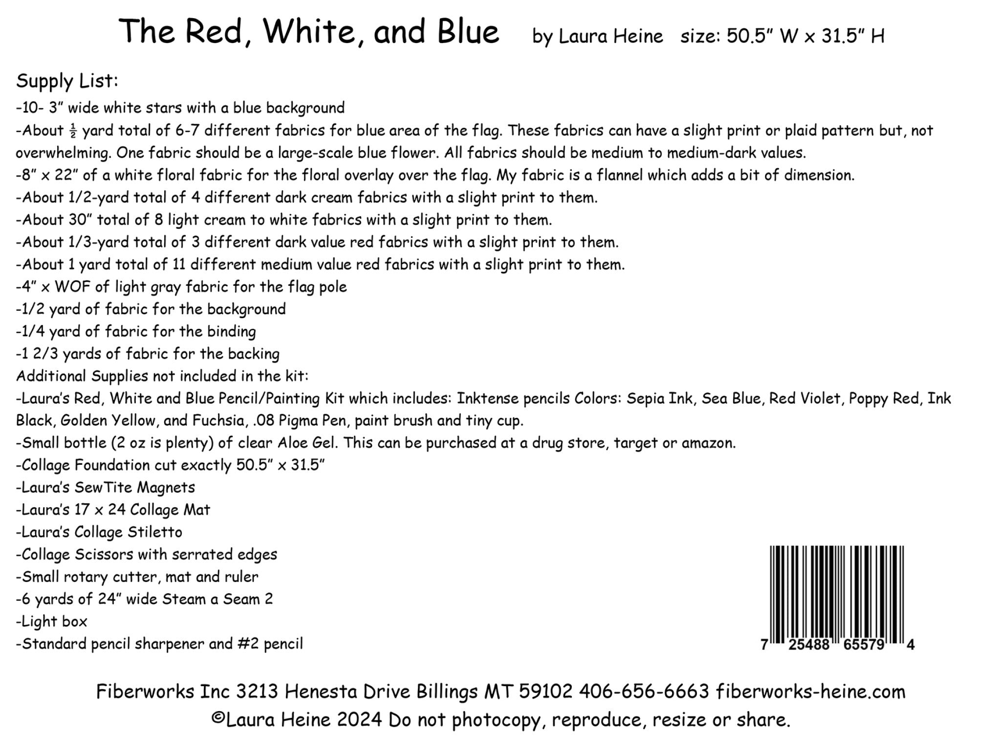 The Red White And Blue Flag Collage Pattern By Laura Heine by Laura Heine for Fiberworks