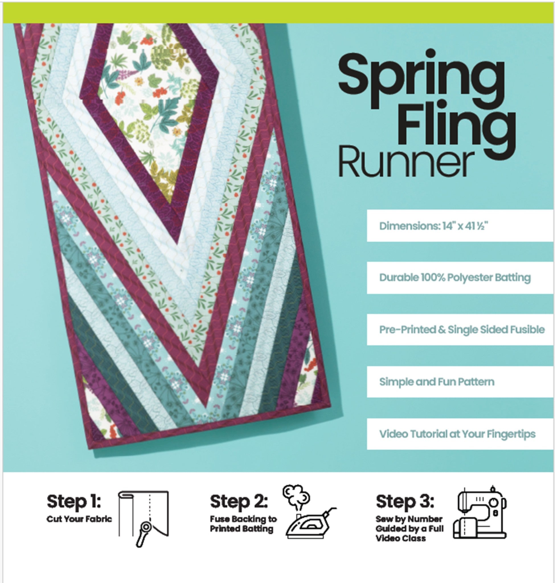 Spring Fling Quilt As You Go Batting Kit by Gudrun Erla of G. E. Designs