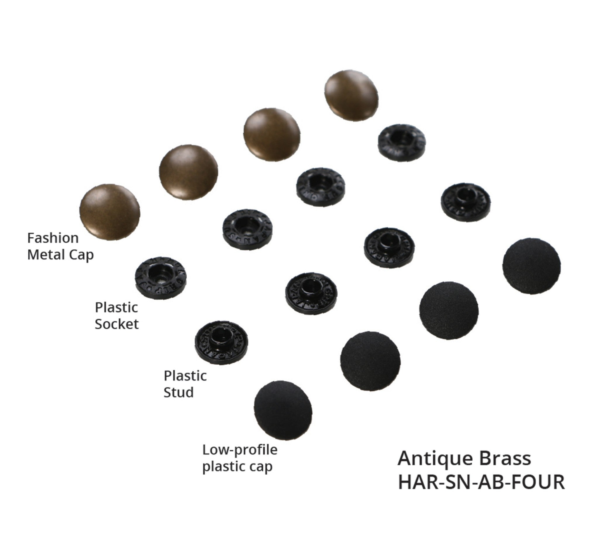 Tool-Free Snaps - Set Of Four - Antique Brass from ByAnnie