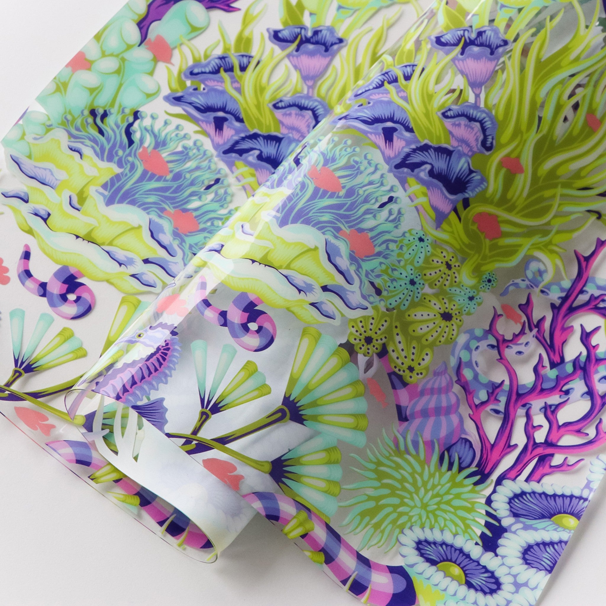 Tula Pink Floral Reef Collection: Reef What You Sew Vinyl 1/2 Yard Cut from Sallie Tomato