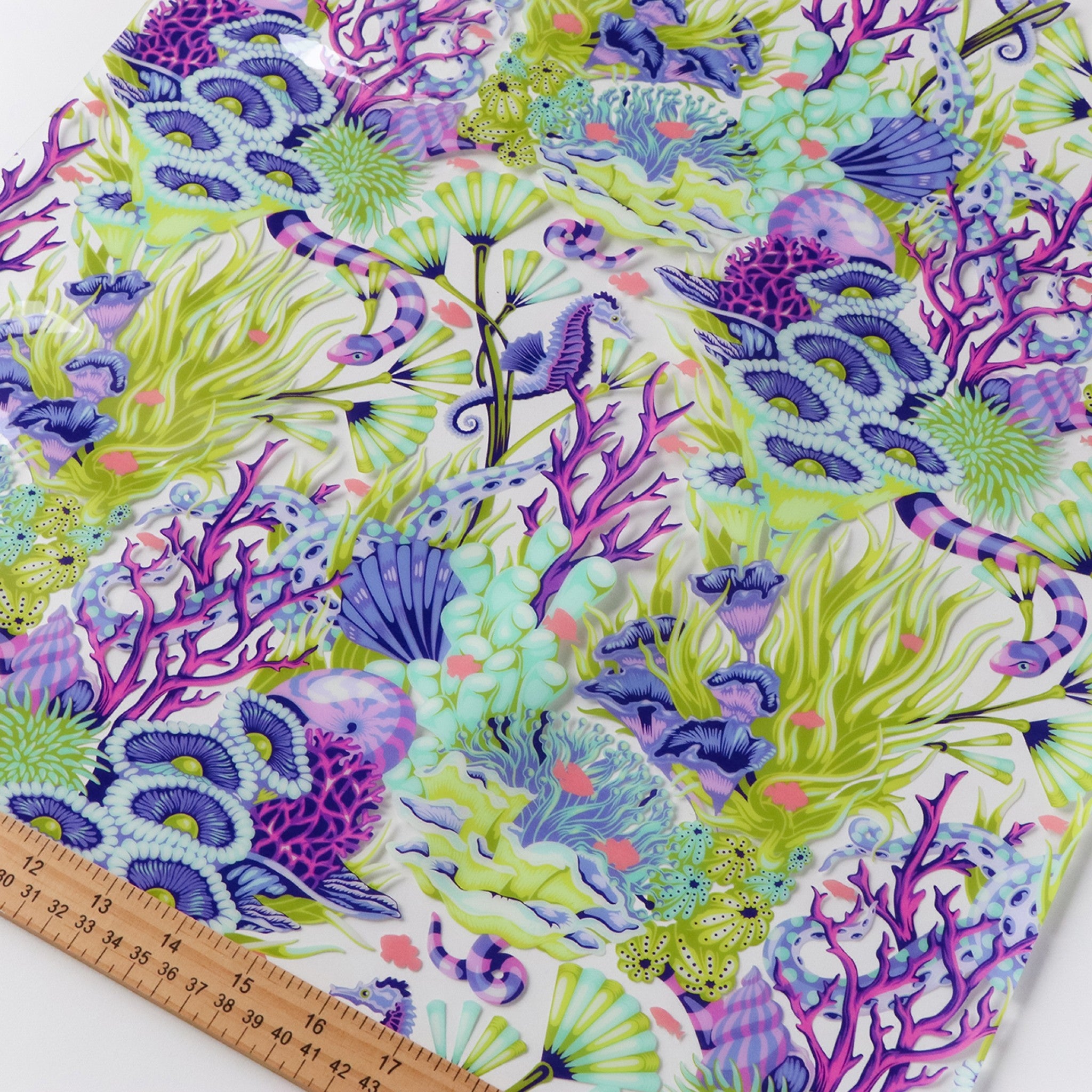Tula Pink Floral Reef Collection: Reef What You Sew Vinyl 1/2 Yard Cut from Sallie Tomato