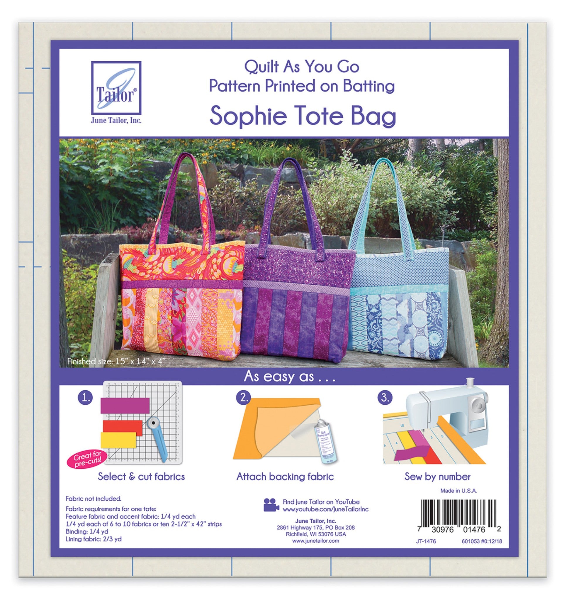 Quilt As You Go Tote Sophie Design from June Tailor Inc