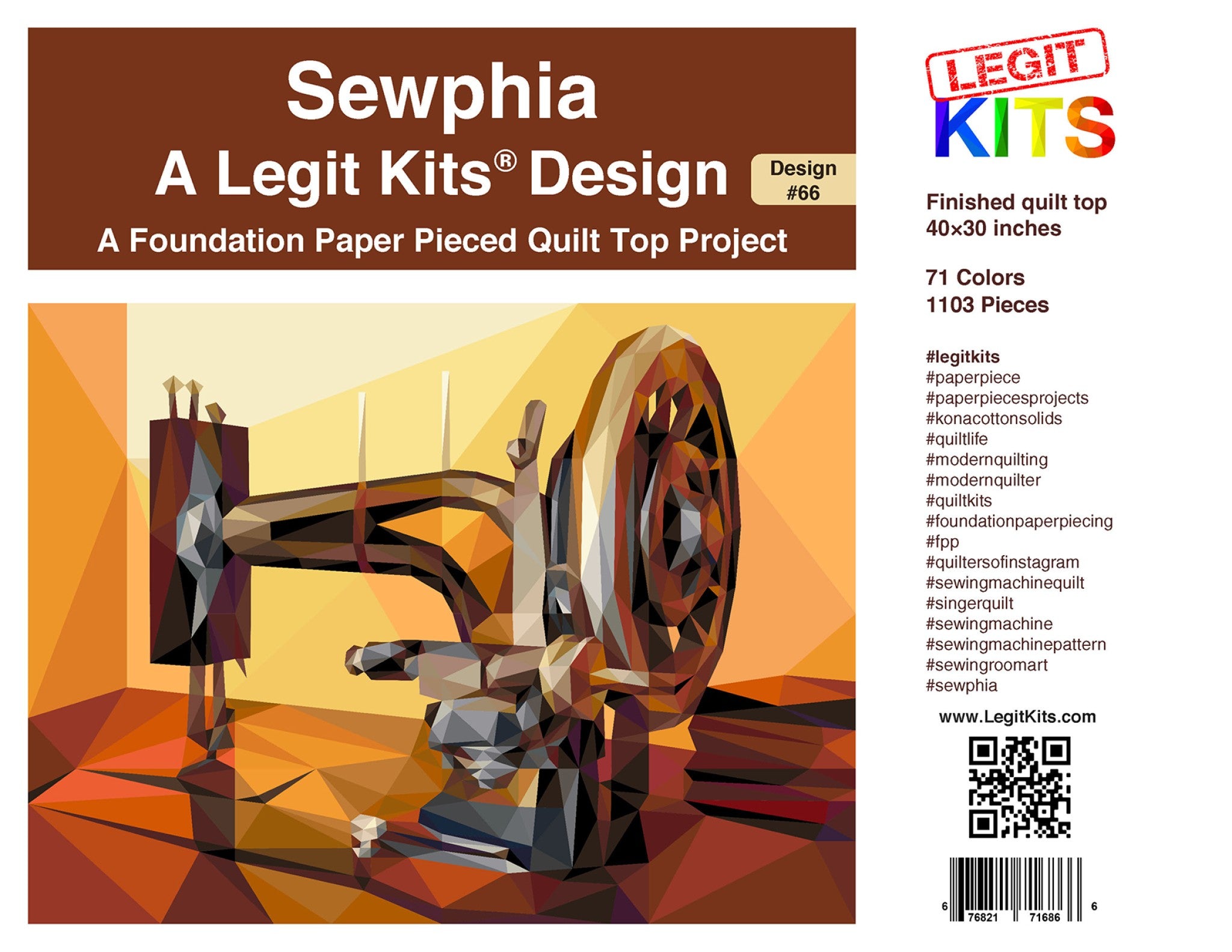 Legit Pattern Sewphia Foundation Paper Pieced Pattern from Legit Kits