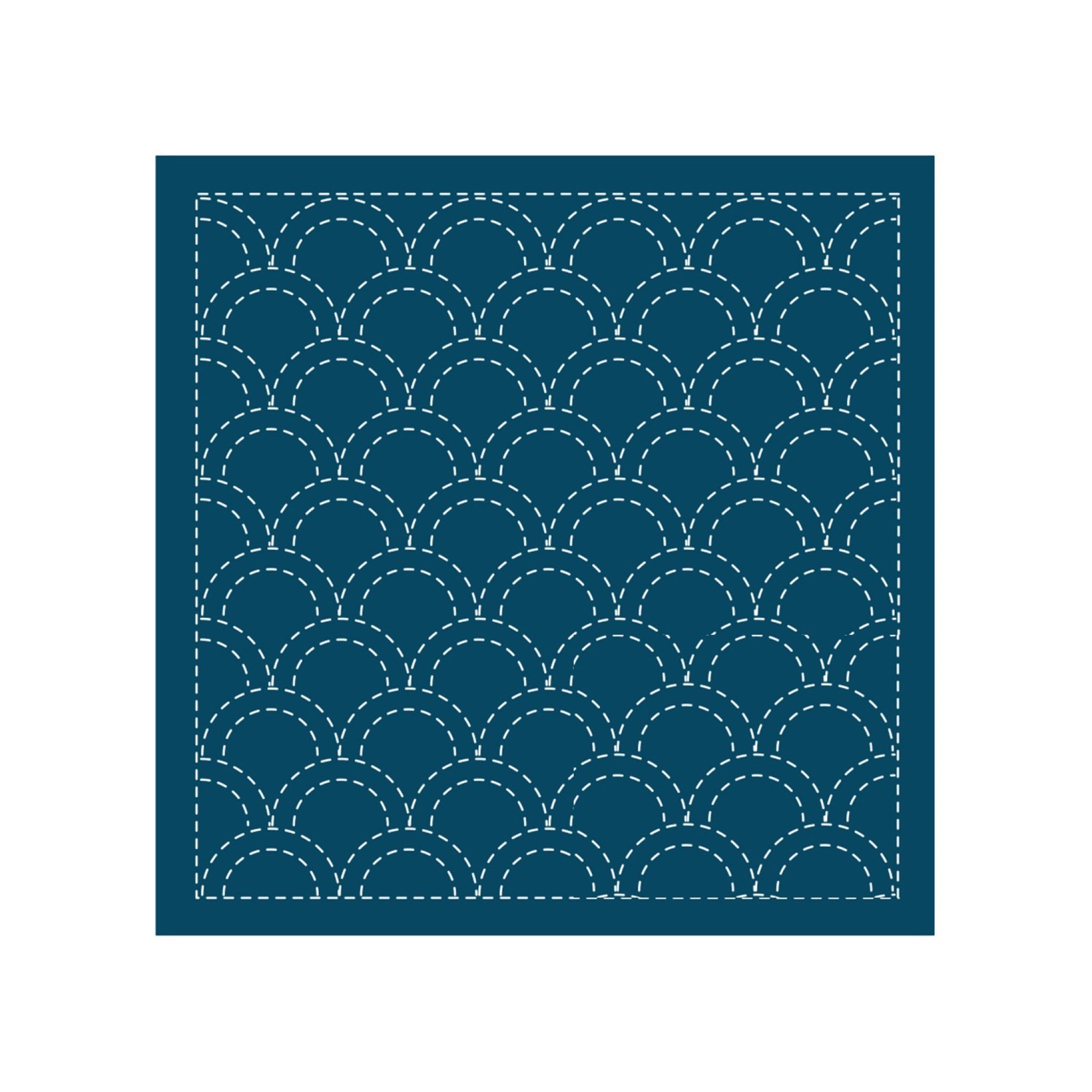 Sashiko Sampler Traditional Design Seikaiha Navy from EmmaCreation