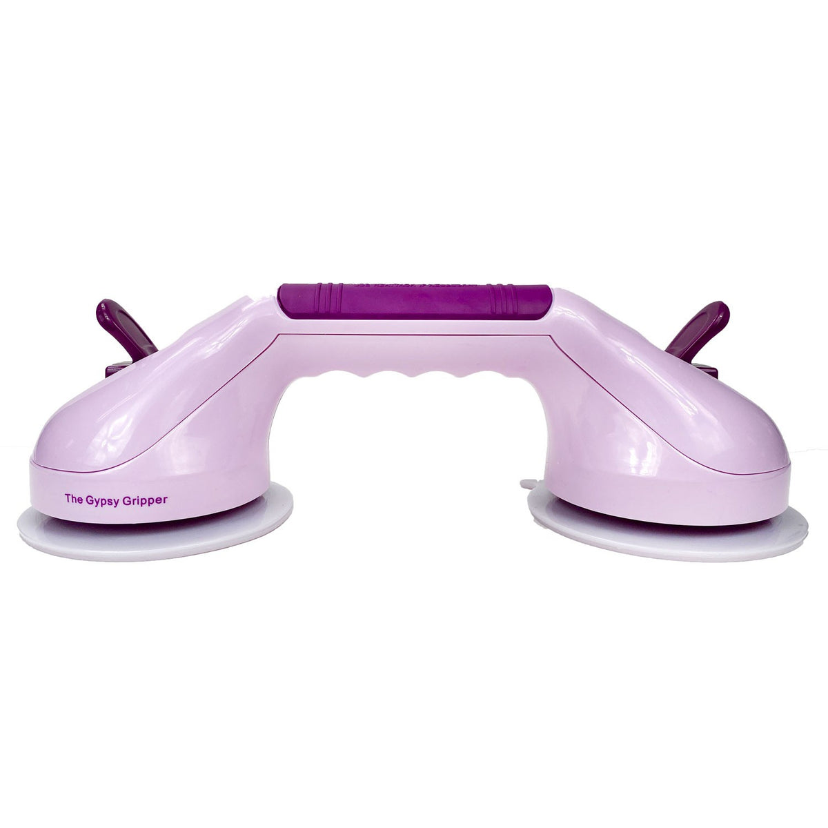 The Original Gypsy Gripper with both purple latches flipped up, the position for attaching or releasing the suction cups.