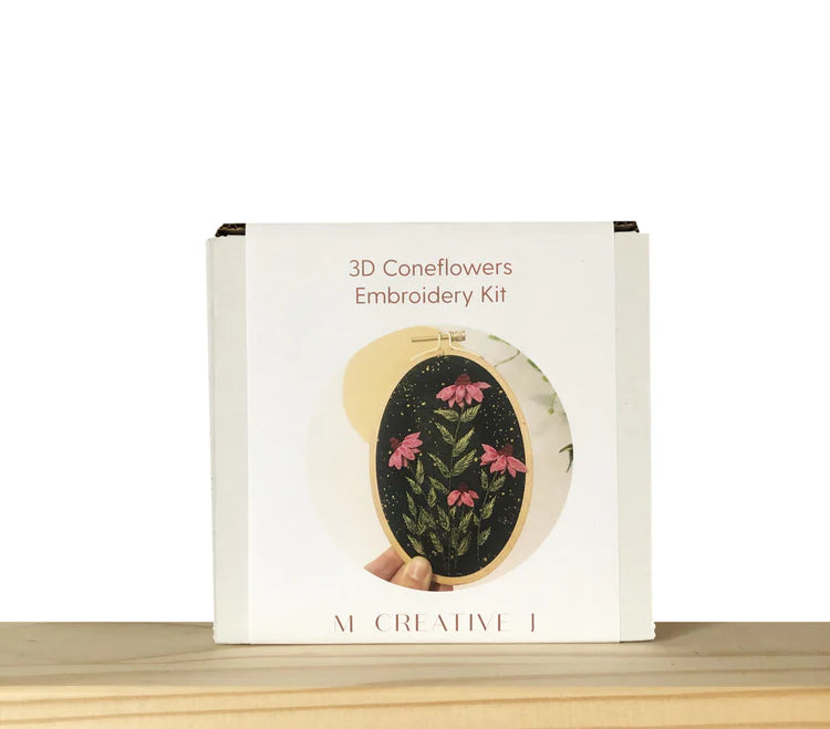 3D Coneflowers Intermediate Hand Embroidery Kit by Melissa Galbraith for M Creative J