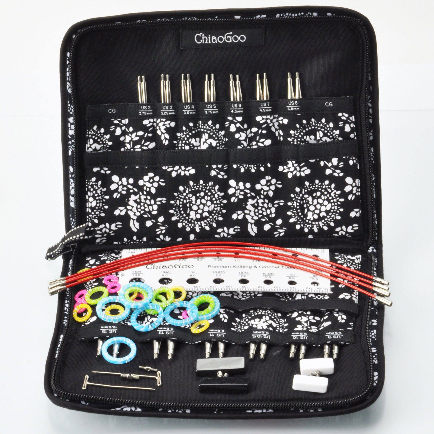 ChiaoGoo TWIST 4-Inch Stainless Steel Red Lace Interchangeable Knitting Needles - Complete Set